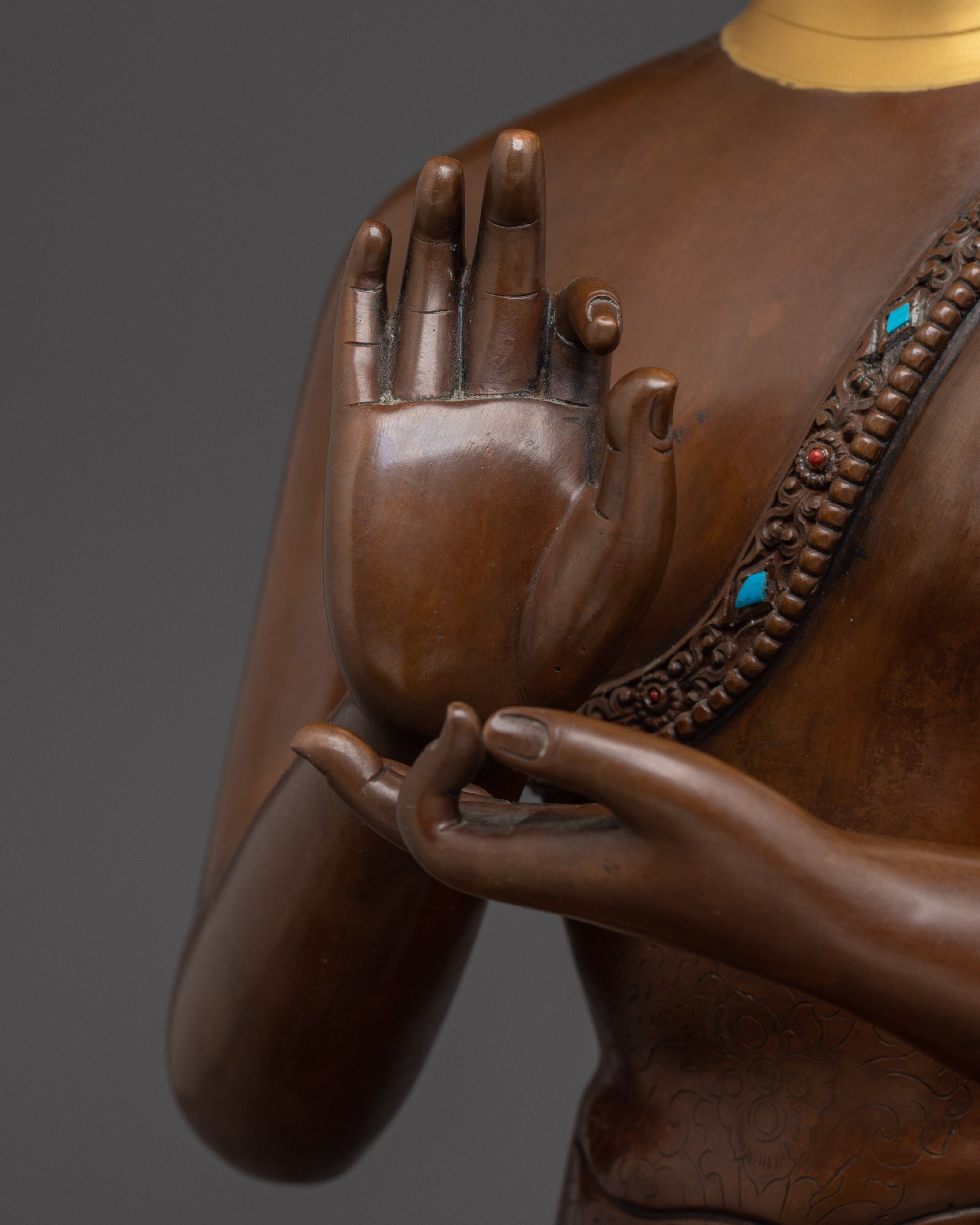 Copper Vairocana Buddha Statue | Meditation Altar Decor