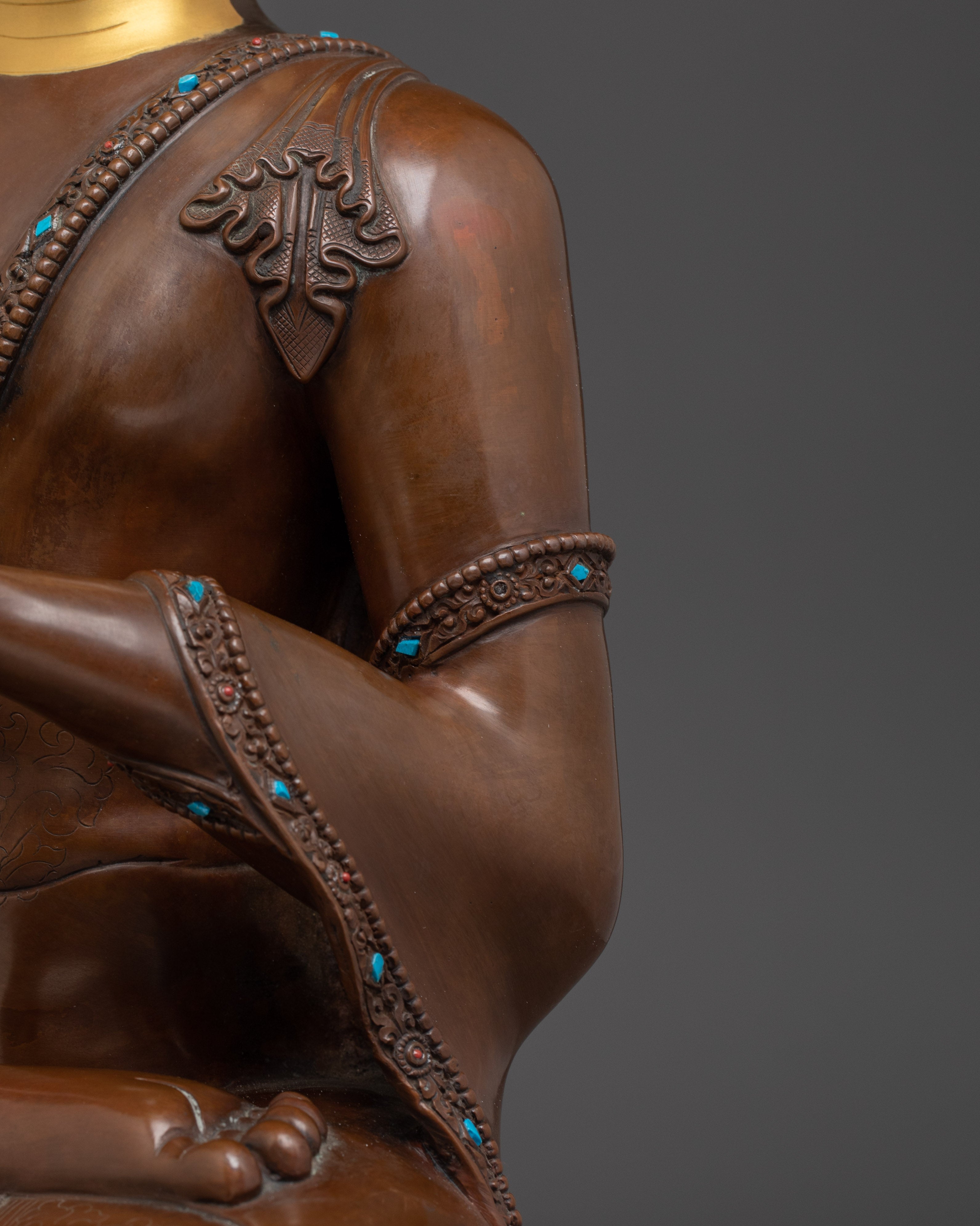 Copper Vairocana Buddha Statue | Meditation Altar Decor