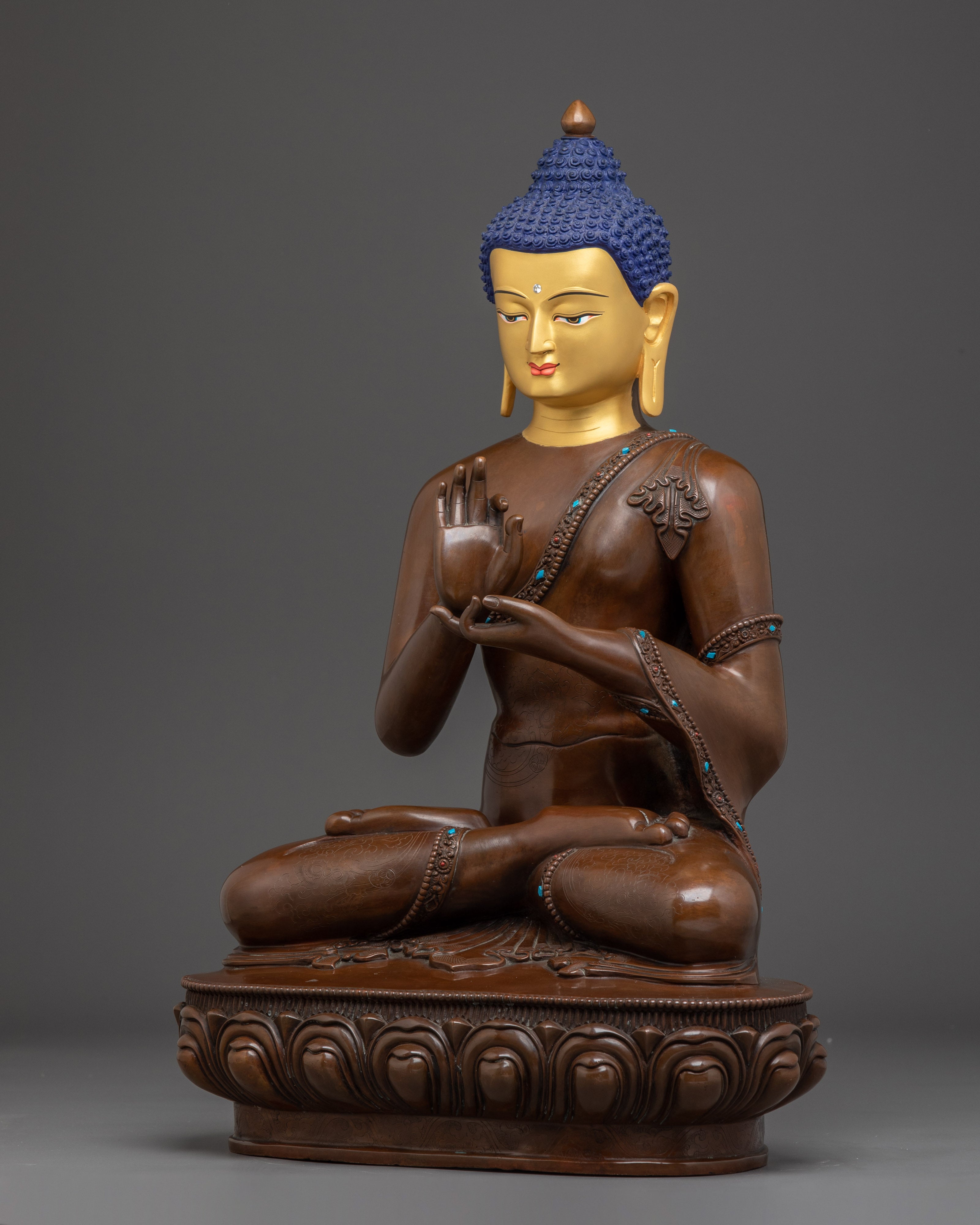 Copper Vairocana Buddha Statue | Meditation Altar Decor