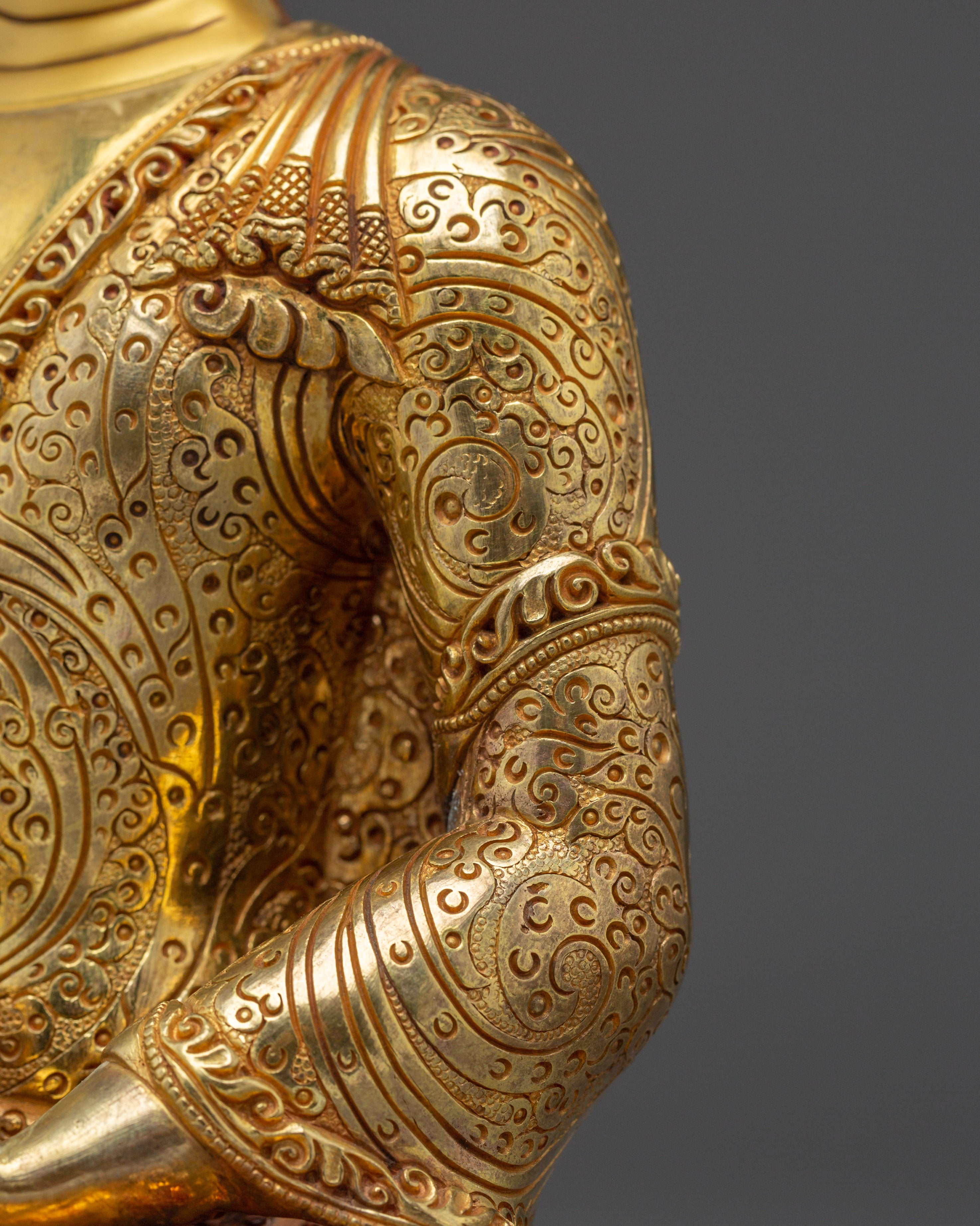 Shakyamuni Buddha Gold Statue with Acrylic Finish | Meditation & Spiritual Decor