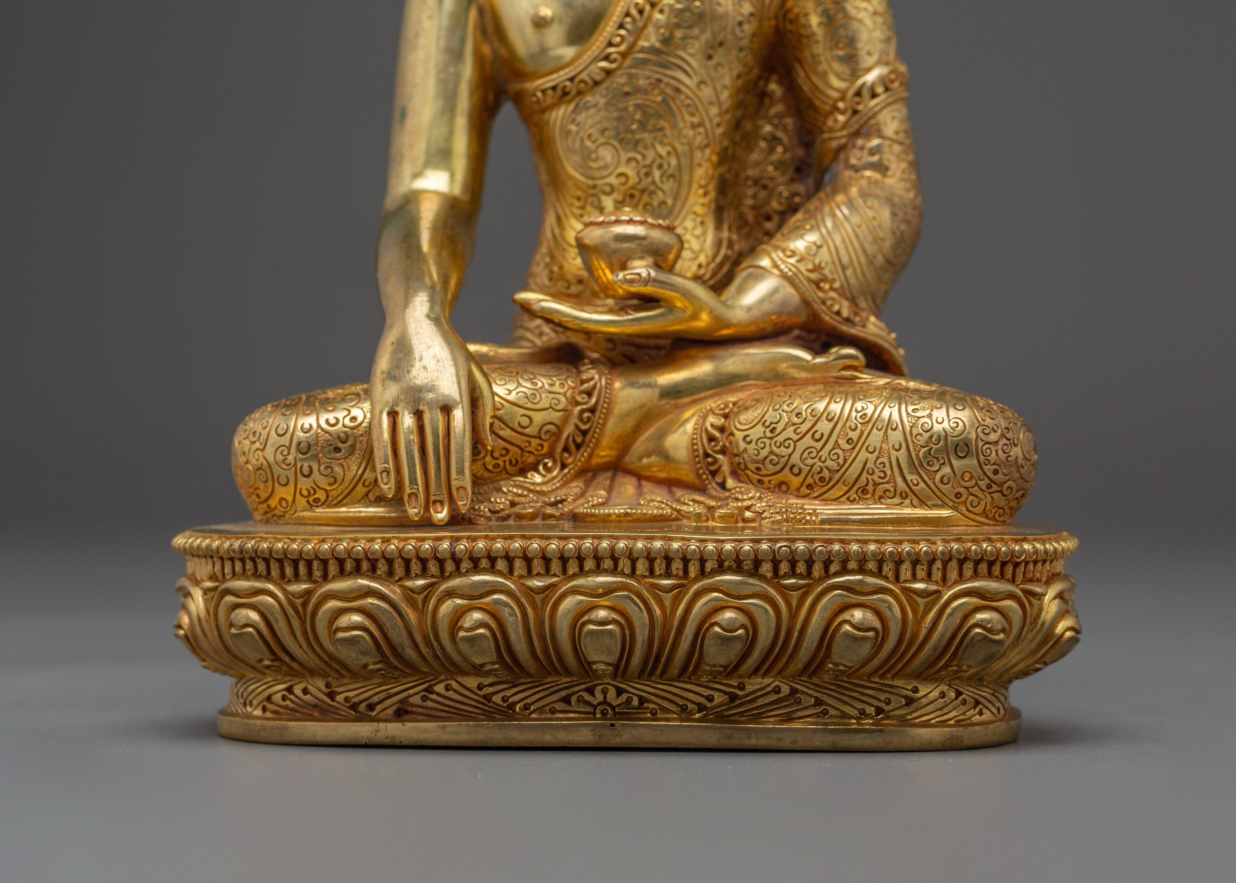 Shakyamuni Buddha Gold Statue with Acrylic Finish | Meditation & Spiritual Decor