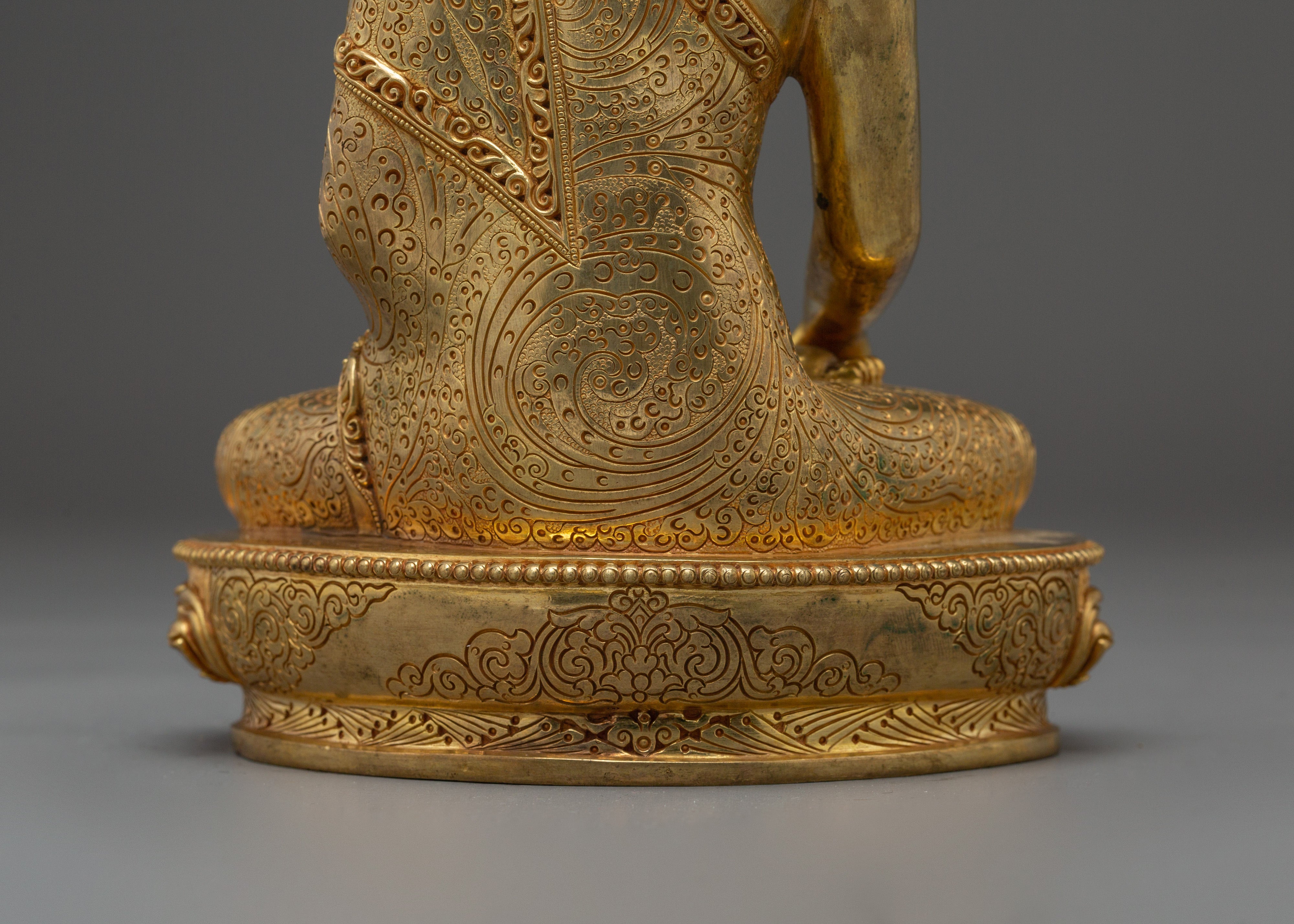 Shakyamuni Buddha Gold Statue with Acrylic Finish | Meditation & Spiritual Decor