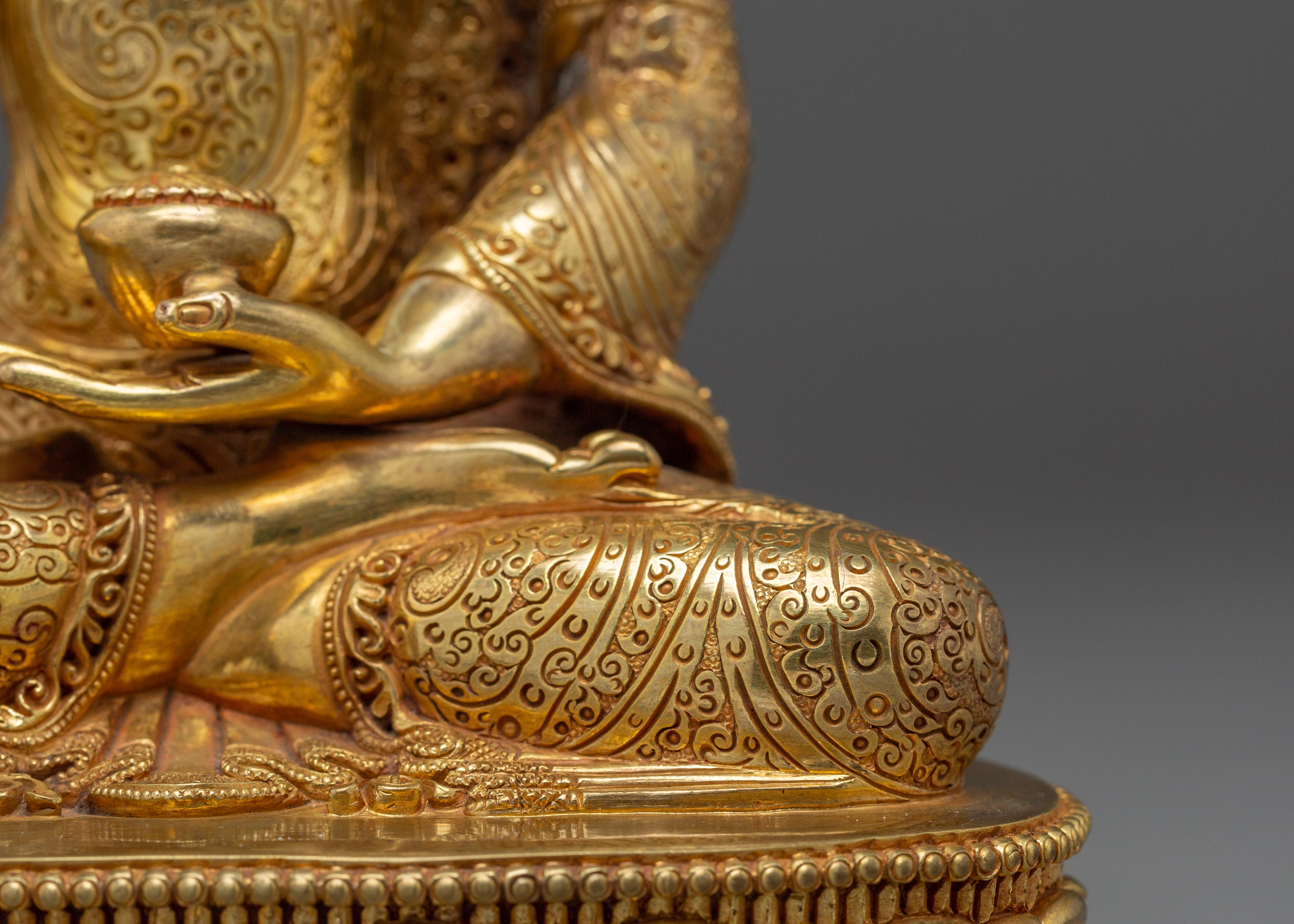 Shakyamuni Buddha Gold Statue with Acrylic Finish | Meditation & Spiritual Decor