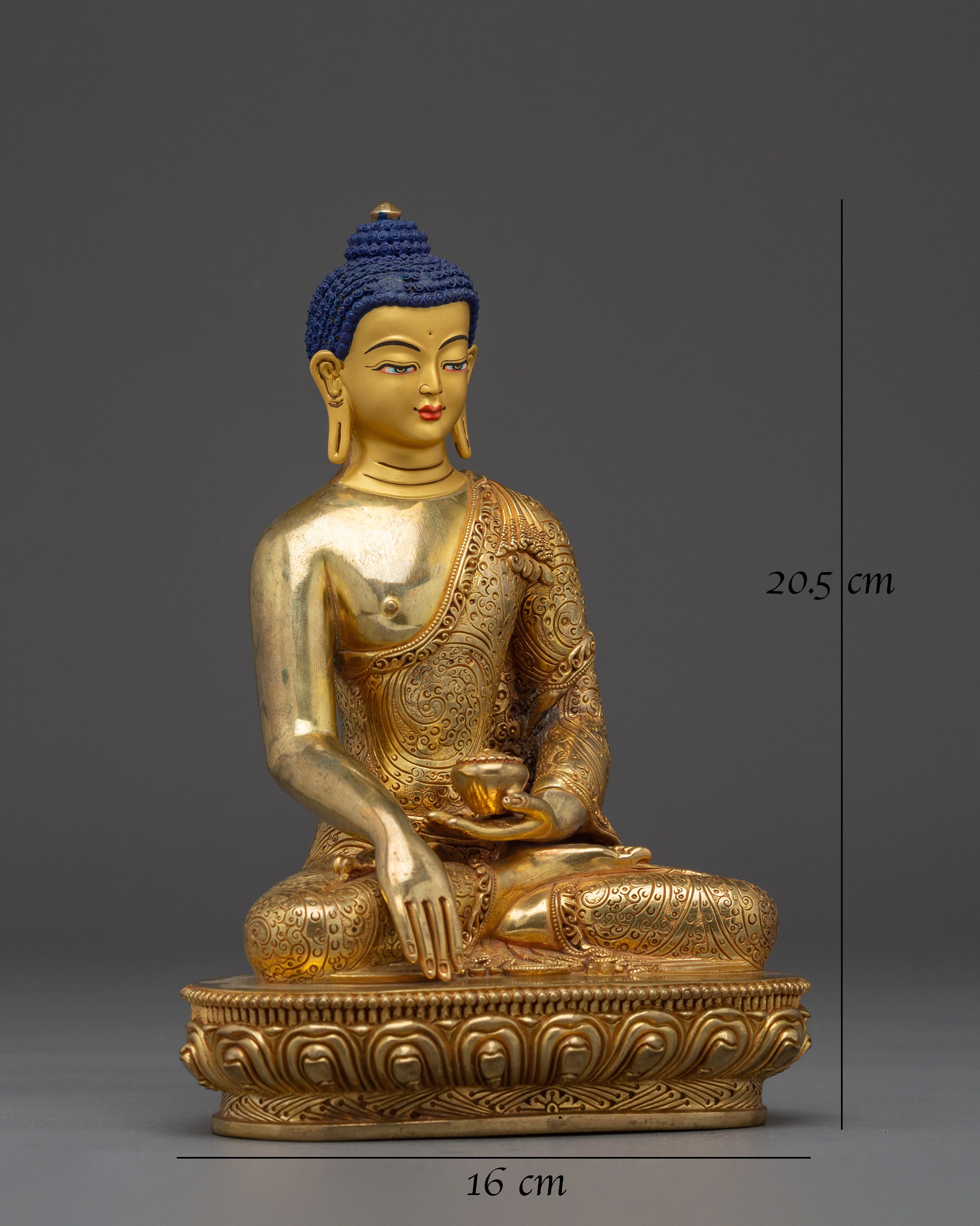 Shakyamuni Buddha Gold Statue with Acrylic Finish