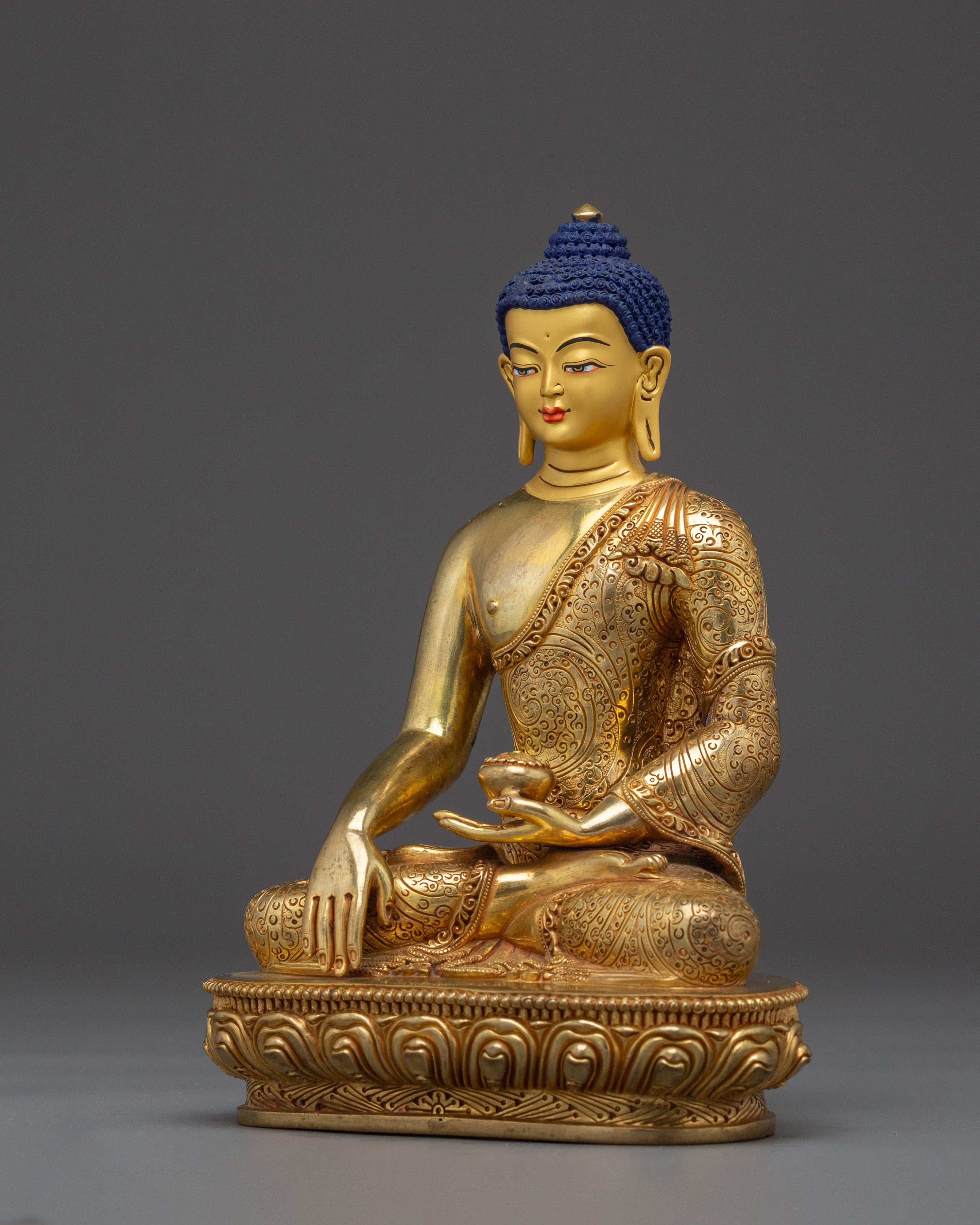 Shakyamuni Buddha Gold Statue with Acrylic Finish | Meditation & Spiritual Decor