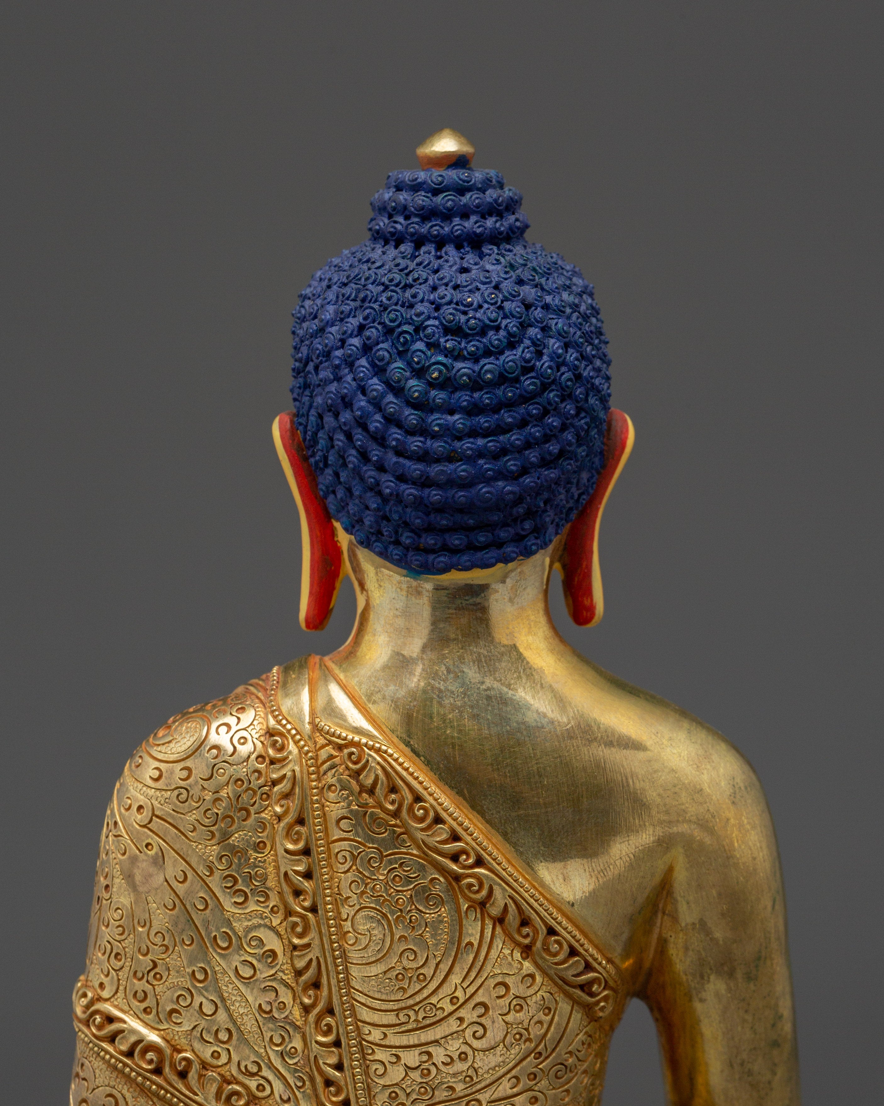 Shakyamuni Buddha Gold Statue with Acrylic Finish | Meditation & Spiritual Decor