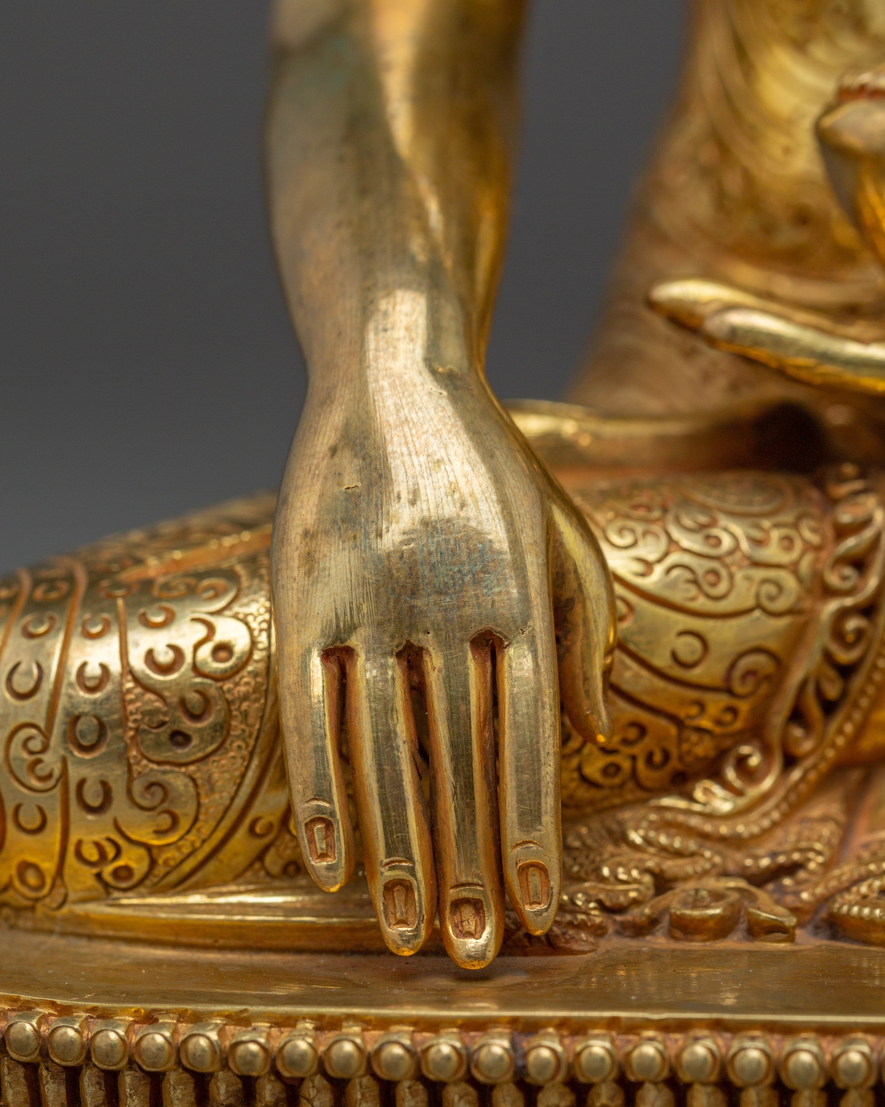 Shakyamuni Buddha Gold Statue with Acrylic Finish | Meditation & Spiritual Decor