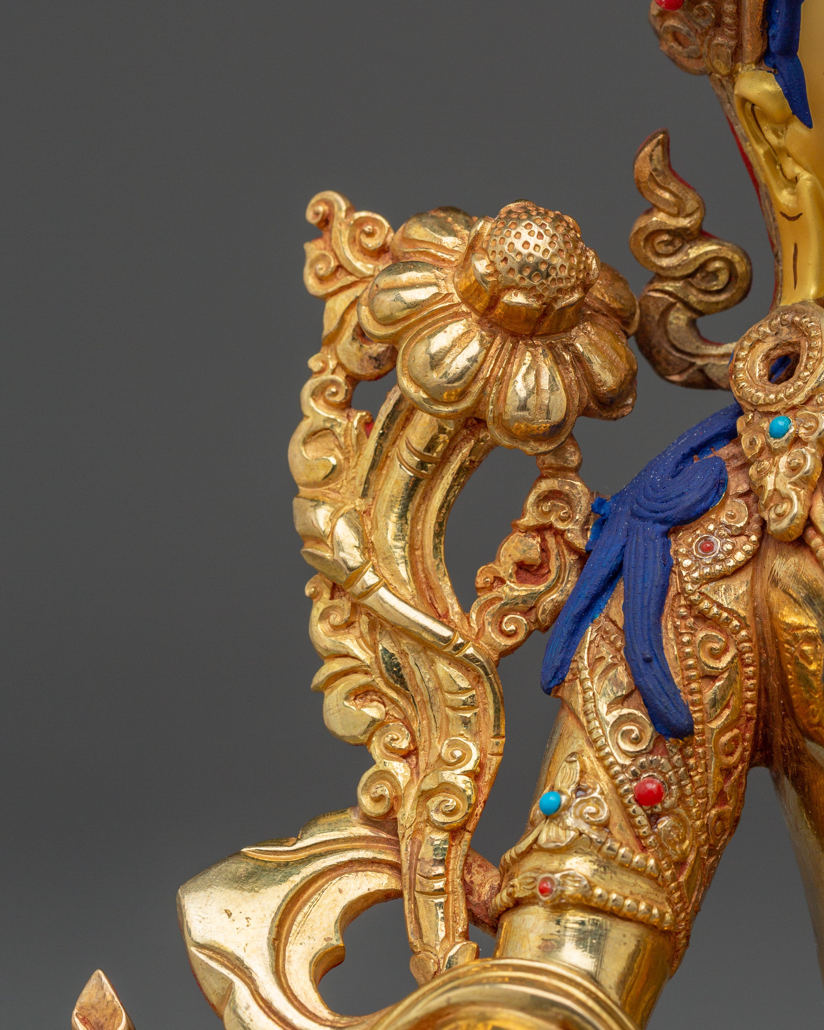 Green Tara Compassion and Protection Statue | Copper with Gold & Acrylic Finish