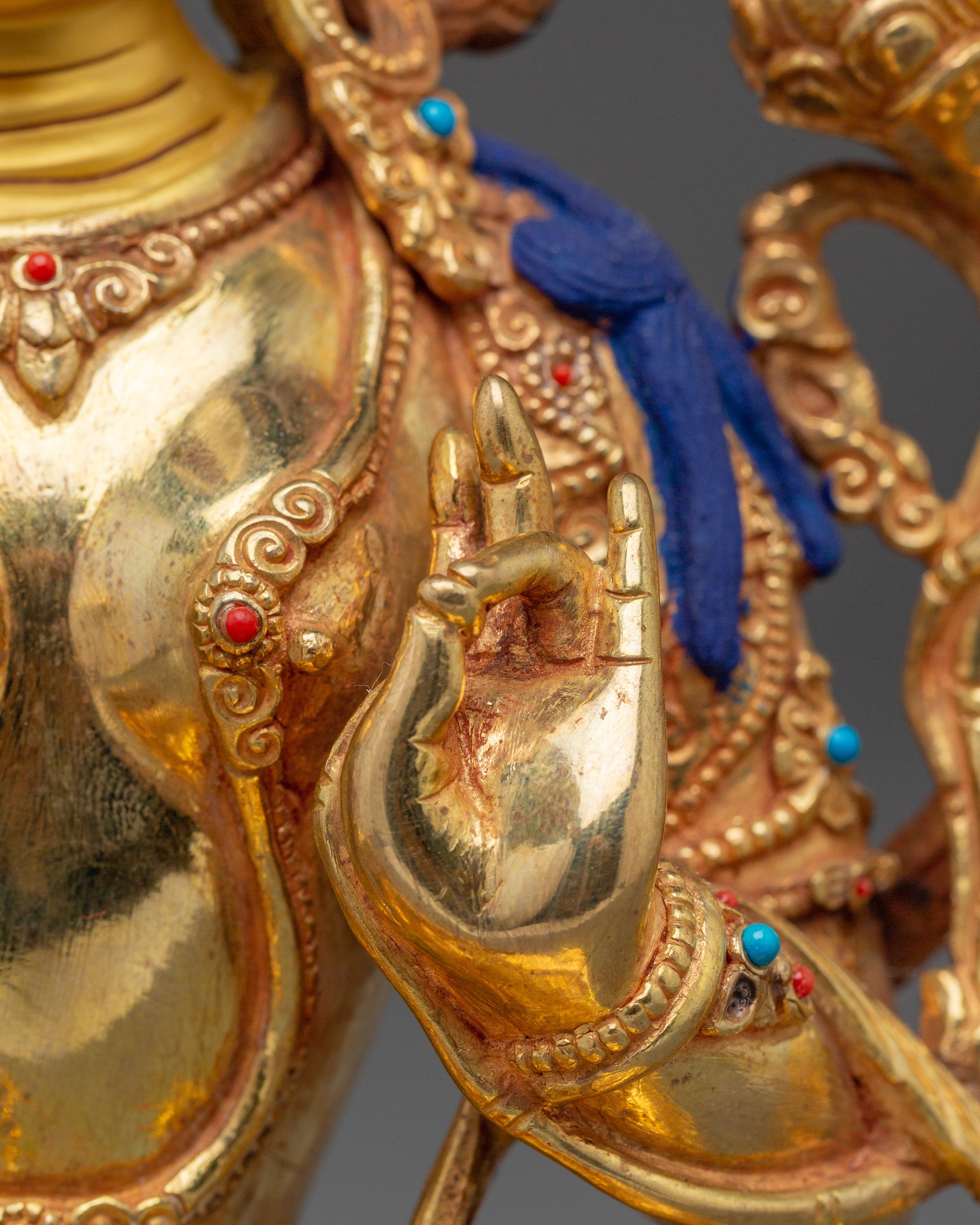 Green Tara Compassion and Protection Statue | Copper with Gold & Acrylic Finish