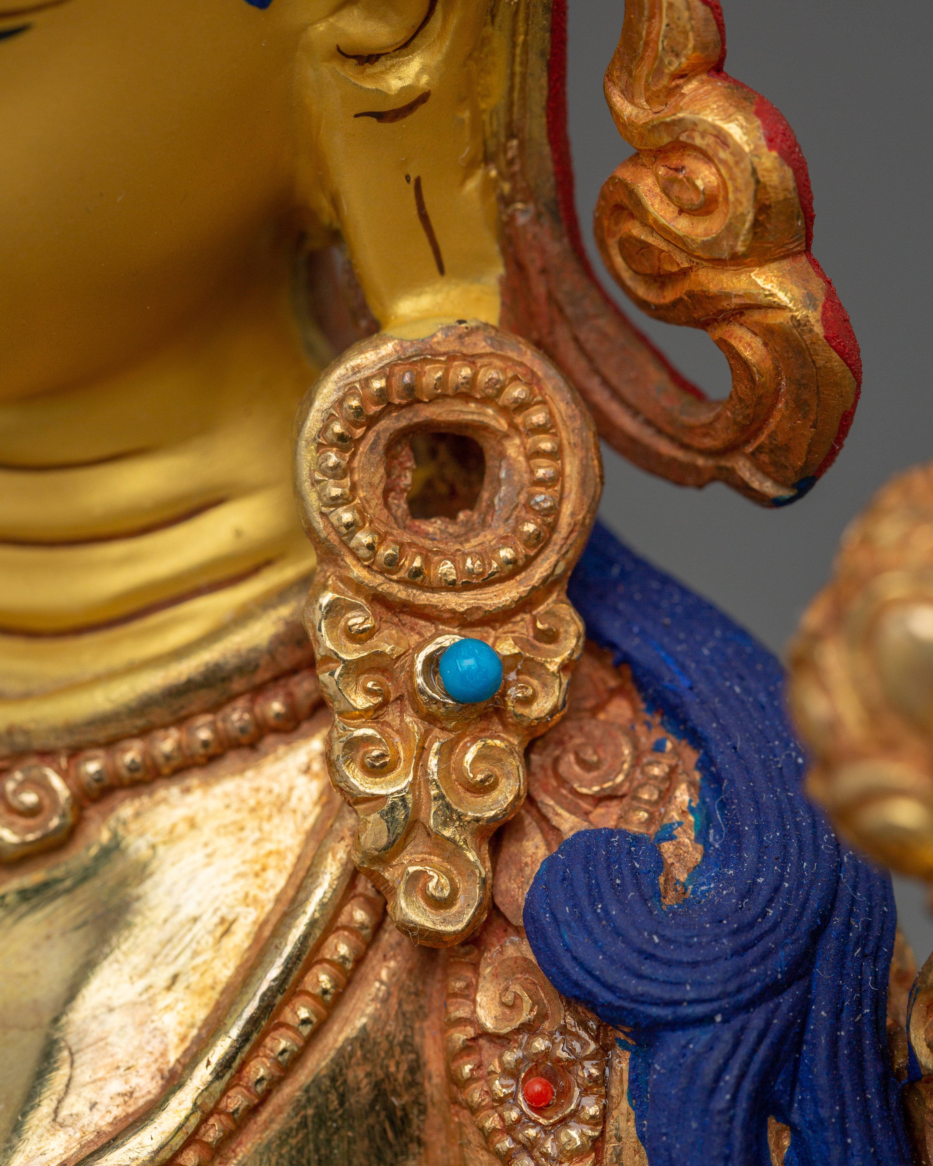 Green Tara Compassion and Protection Statue | Copper with Gold & Acrylic Finish