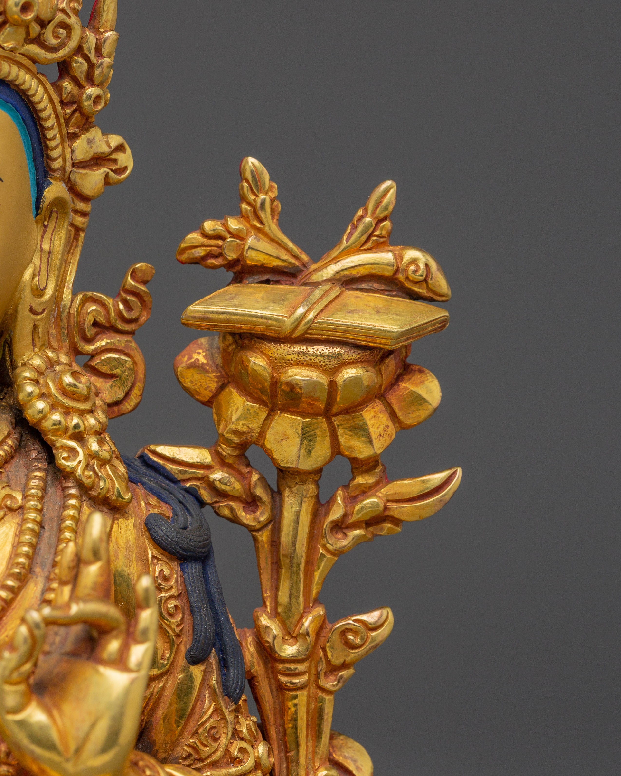 Manjushri 24K Gold Gilded Statue | Spiritual Growth and Meditation
