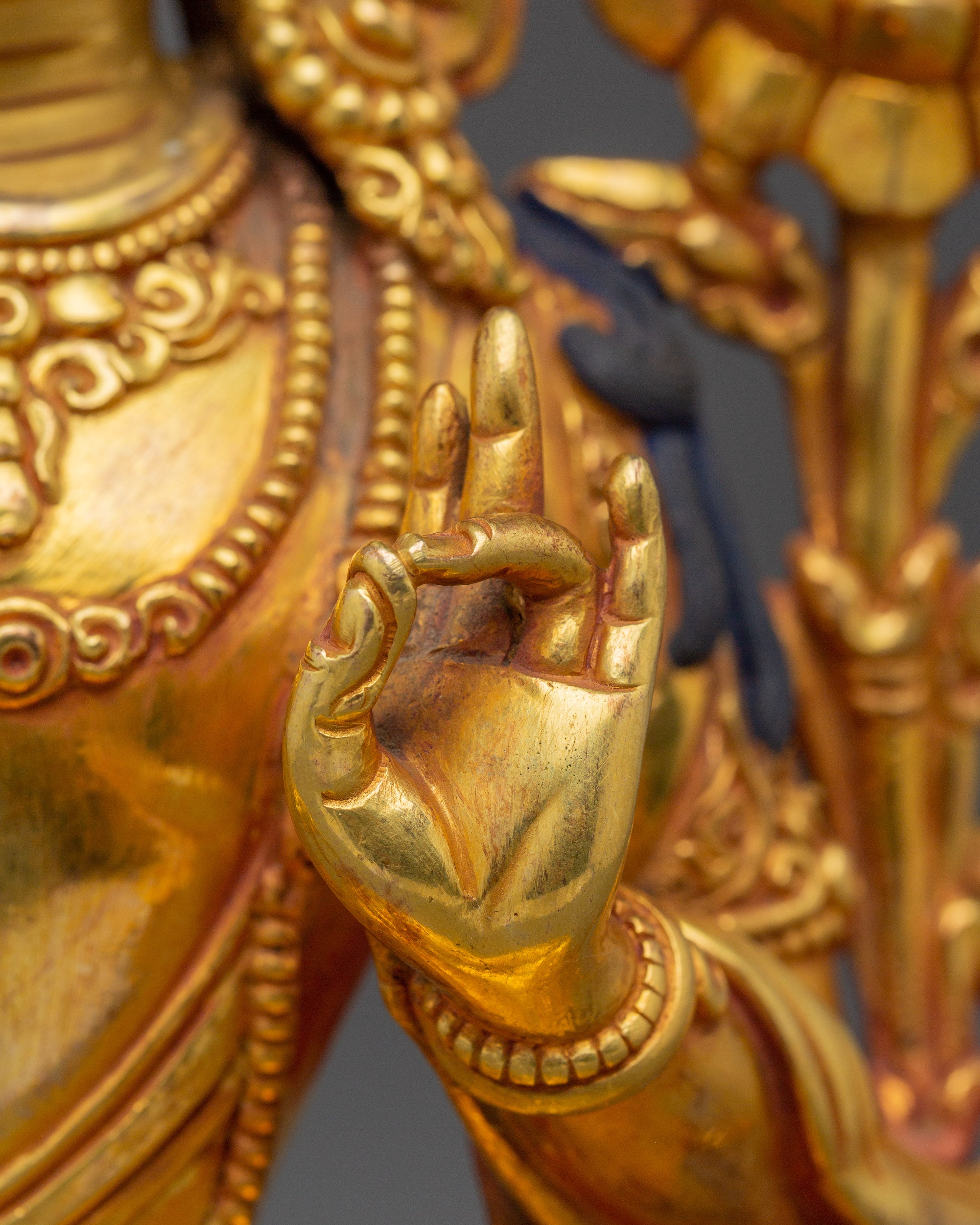 Manjushri 24K Gold Gilded Statue | Spiritual Growth and Meditation