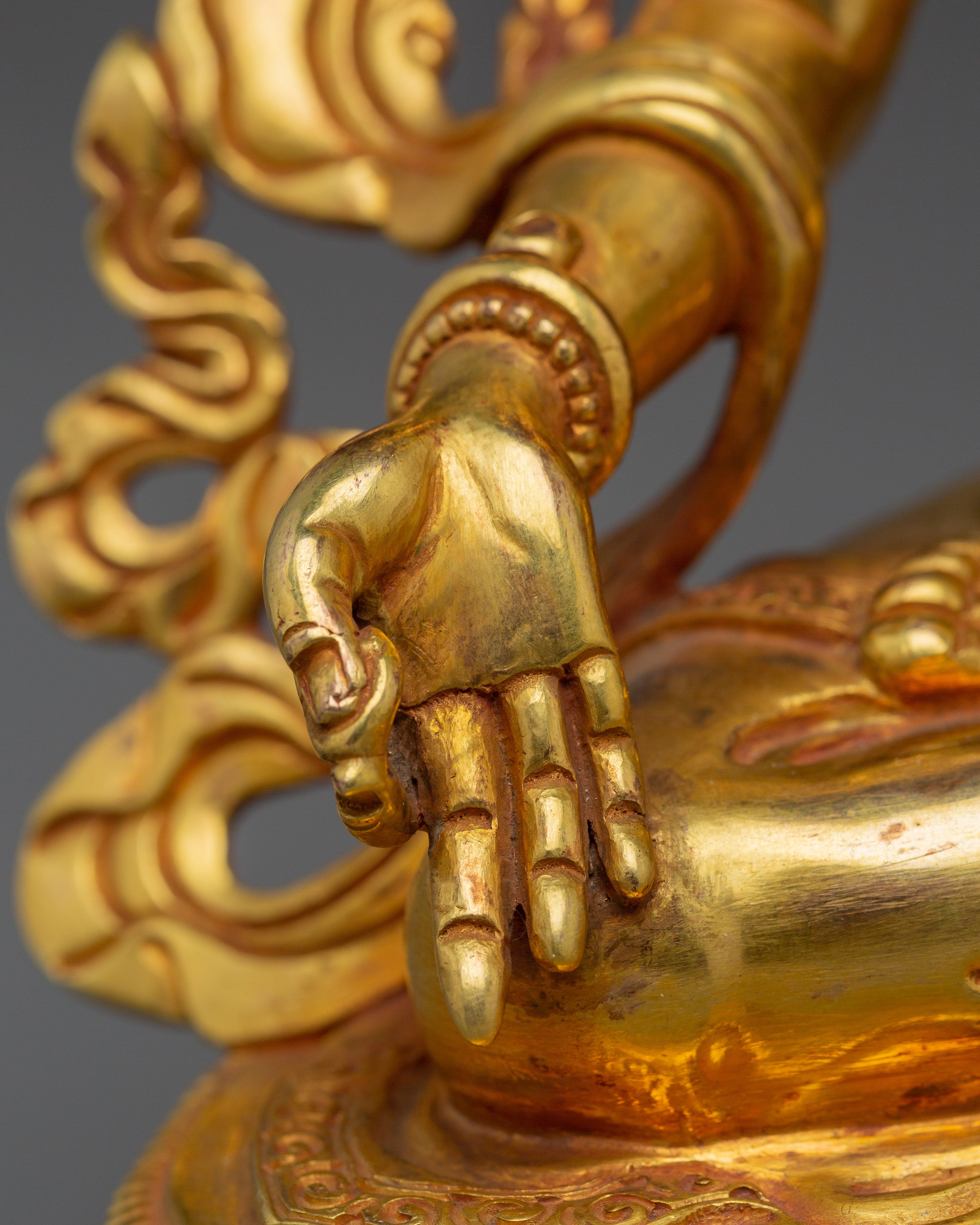 Manjushri 24K Gold Gilded Statue | Spiritual Growth and Meditation