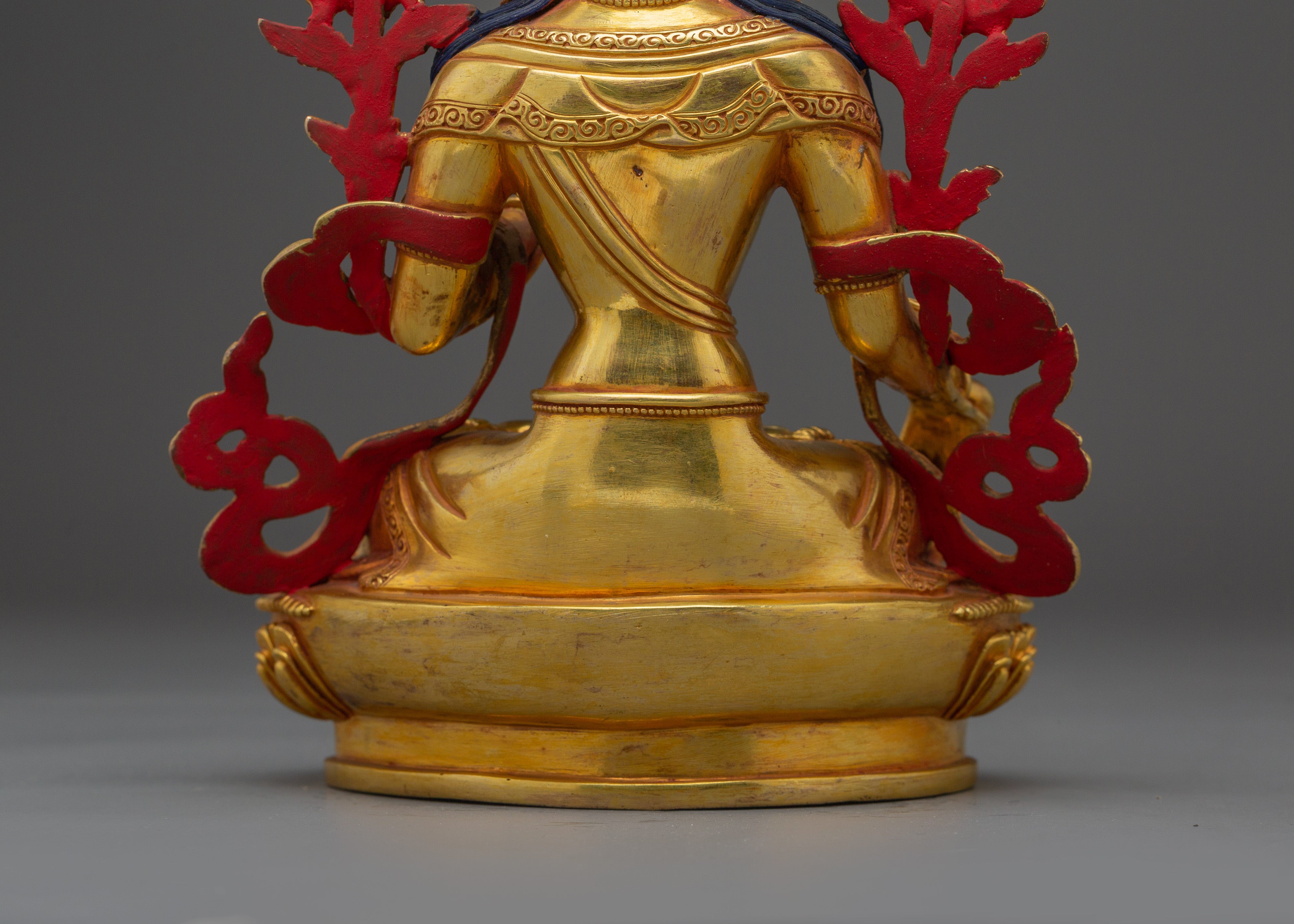 Manjushri 24K Gold Gilded Statue | Spiritual Growth and Meditation