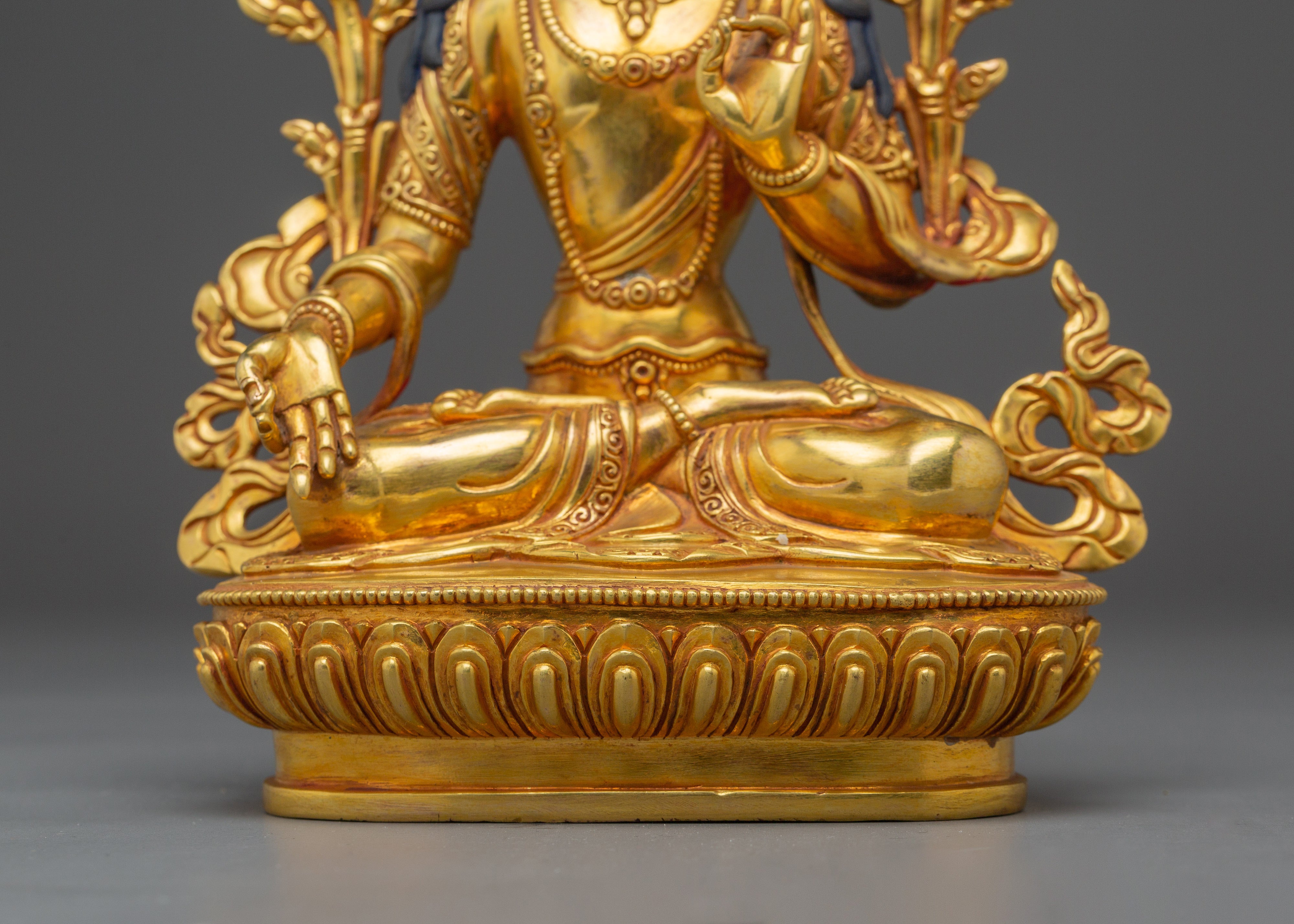 Manjushri 24K Gold Gilded Statue | Spiritual Growth and Meditation