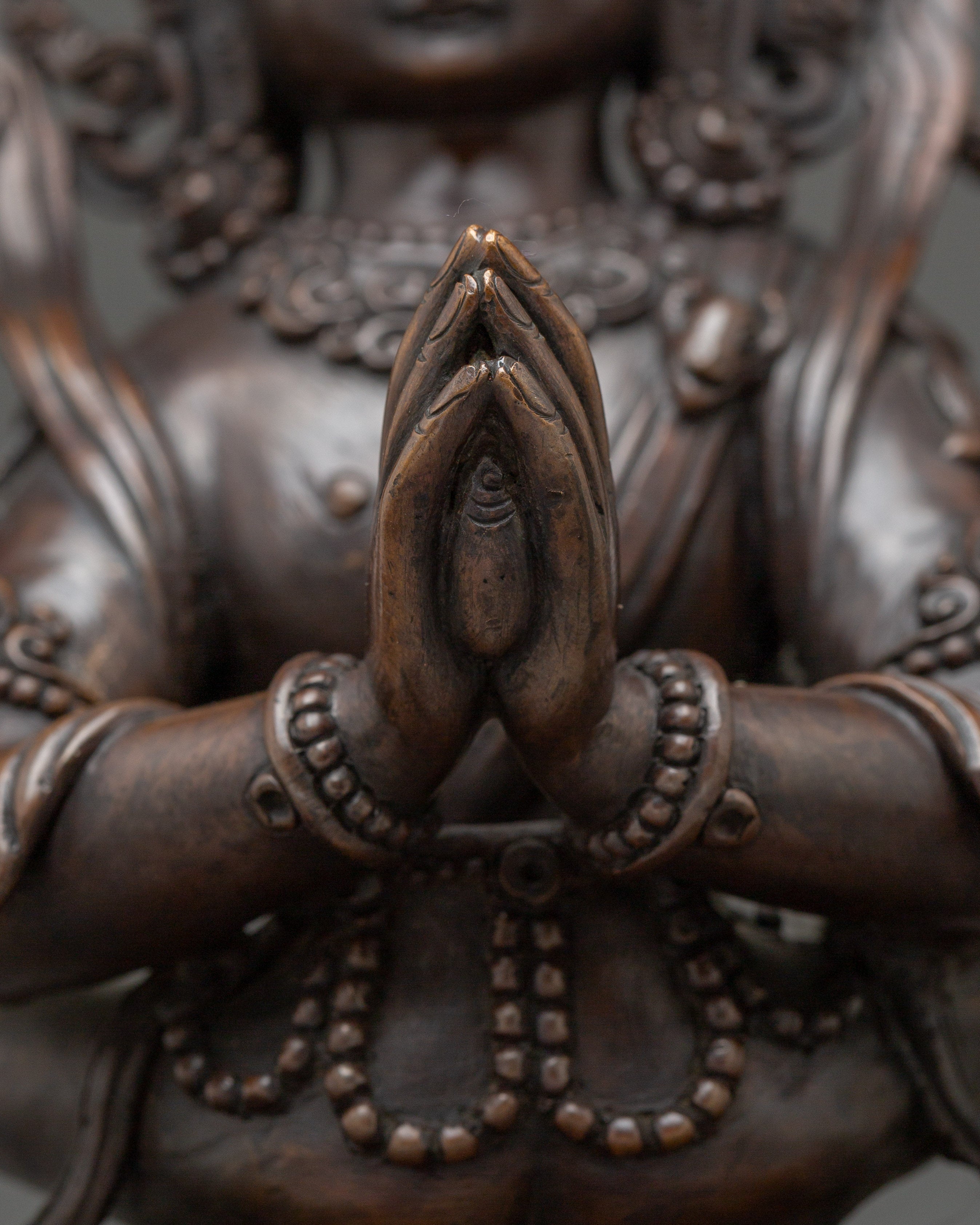 Chenrezig with Consort statue in Oxidized Copper | A Symbol of Boundless Compassion