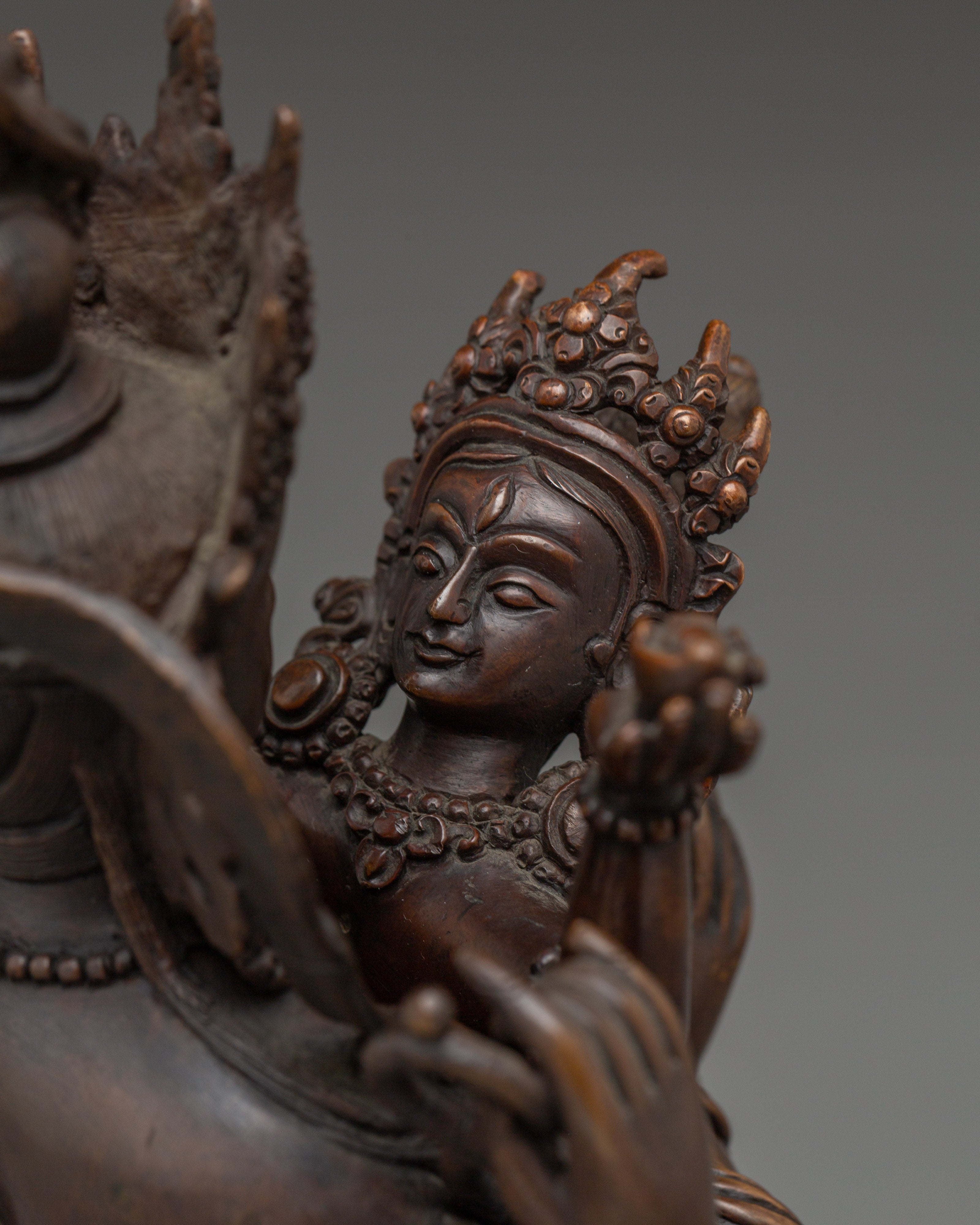 Chenrezig with Consort statue in Oxidized Copper | A Symbol of Boundless Compassion