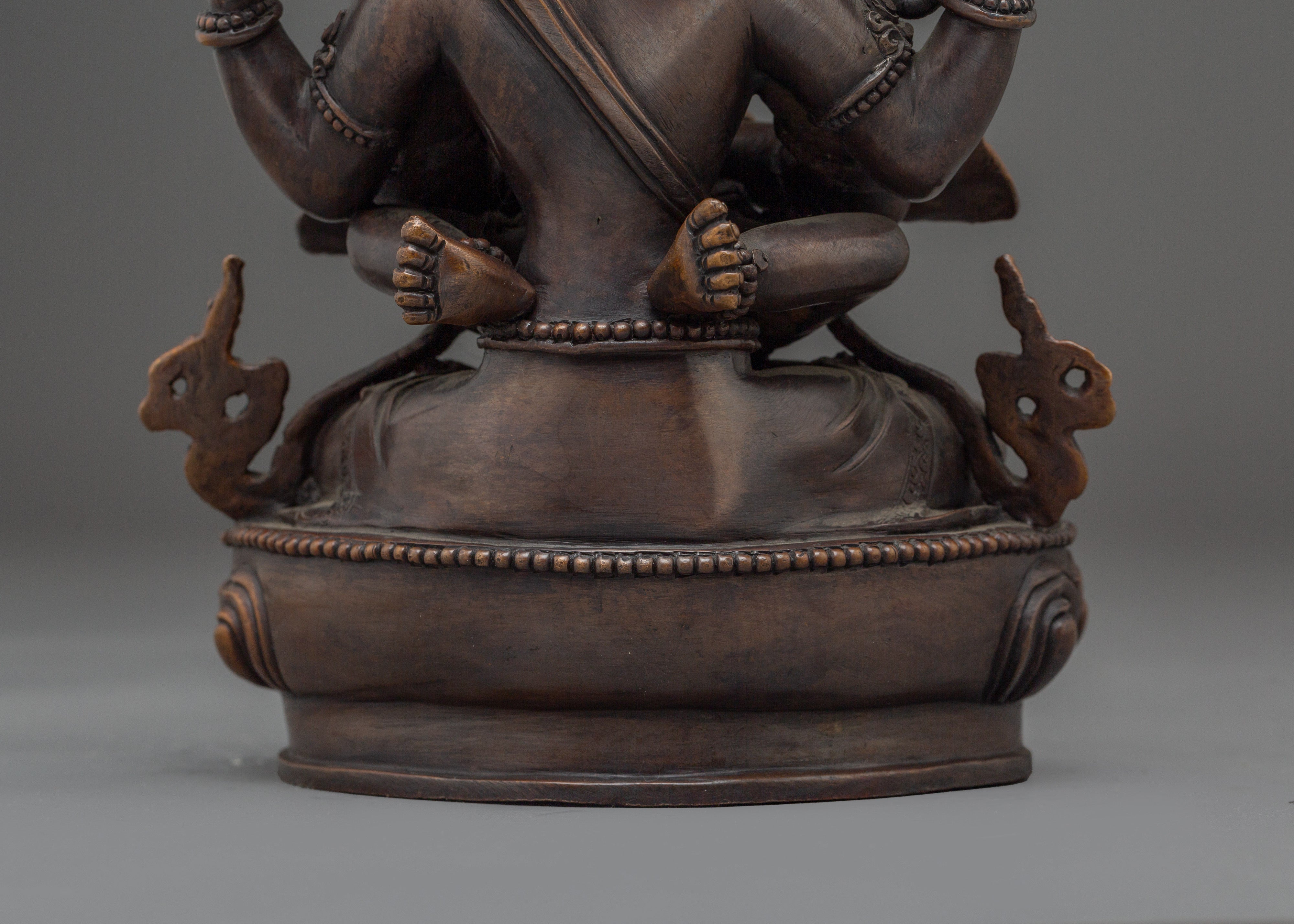 Chenrezig with Consort statue in Oxidized Copper | A Symbol of Boundless Compassion
