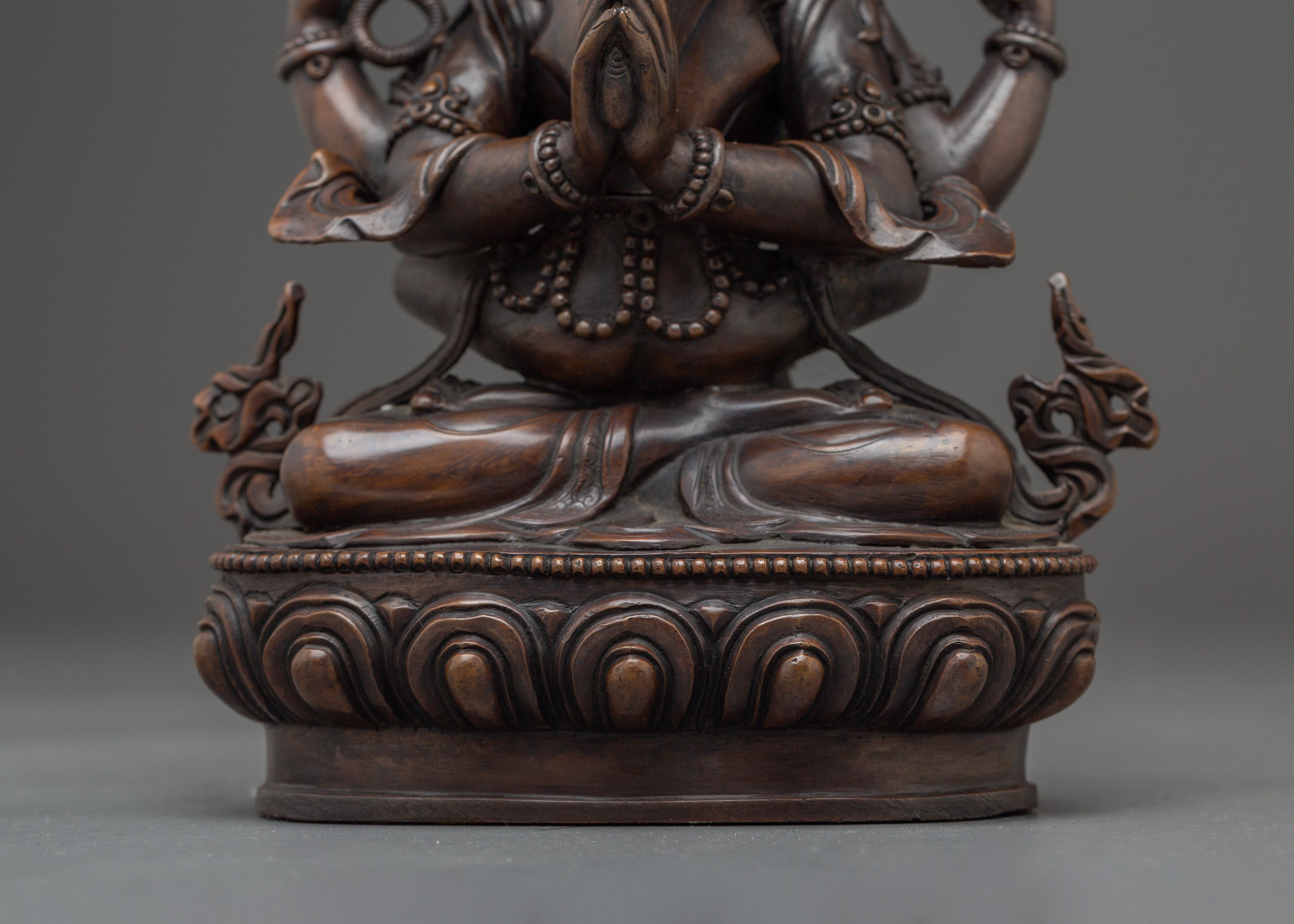 Chenrezig with Consort statue in Oxidized Copper | A Symbol of Boundless Compassion