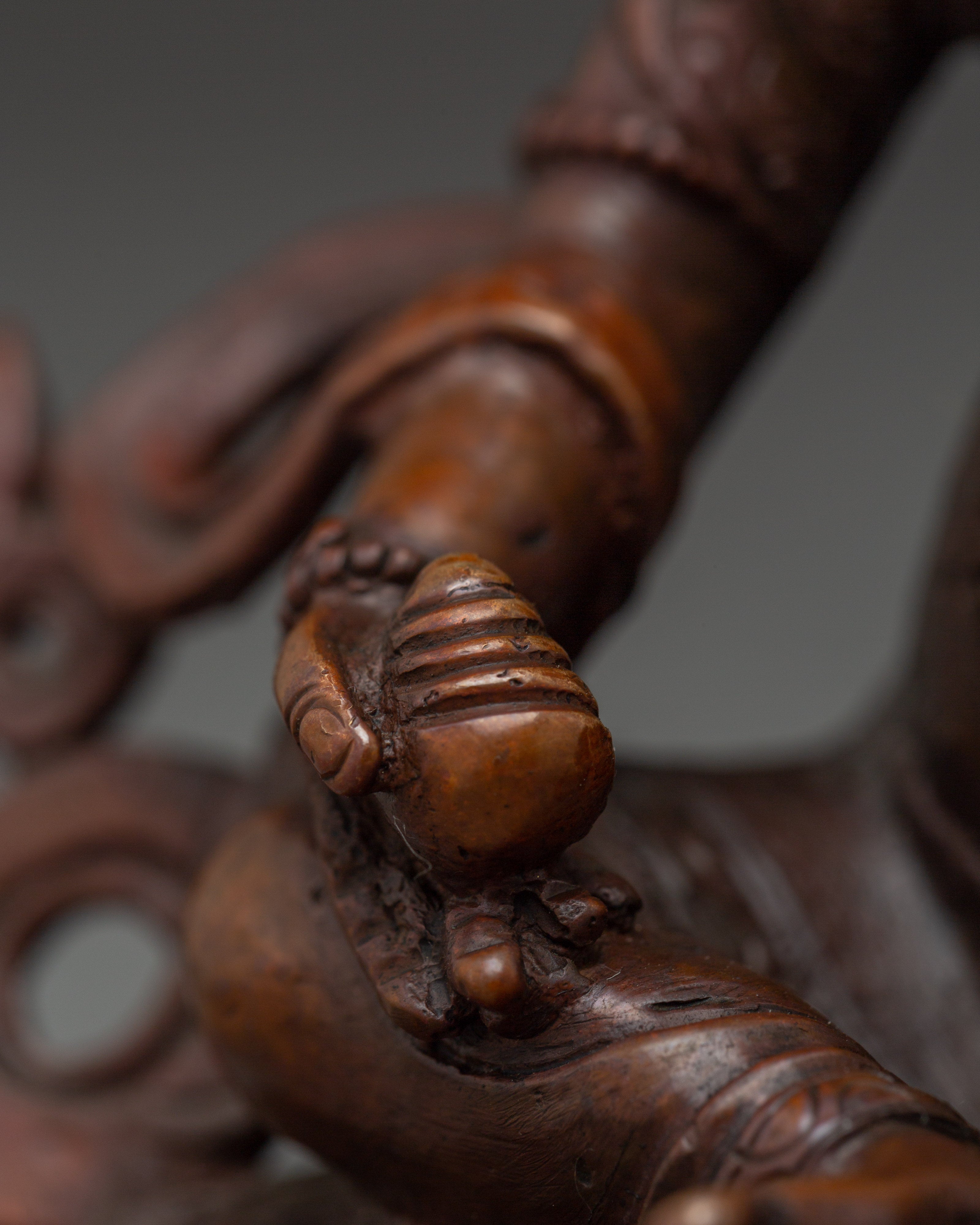 Dzambhala Oxidized Copper Wealth Deity | Symbol of Abundance and Prosperity