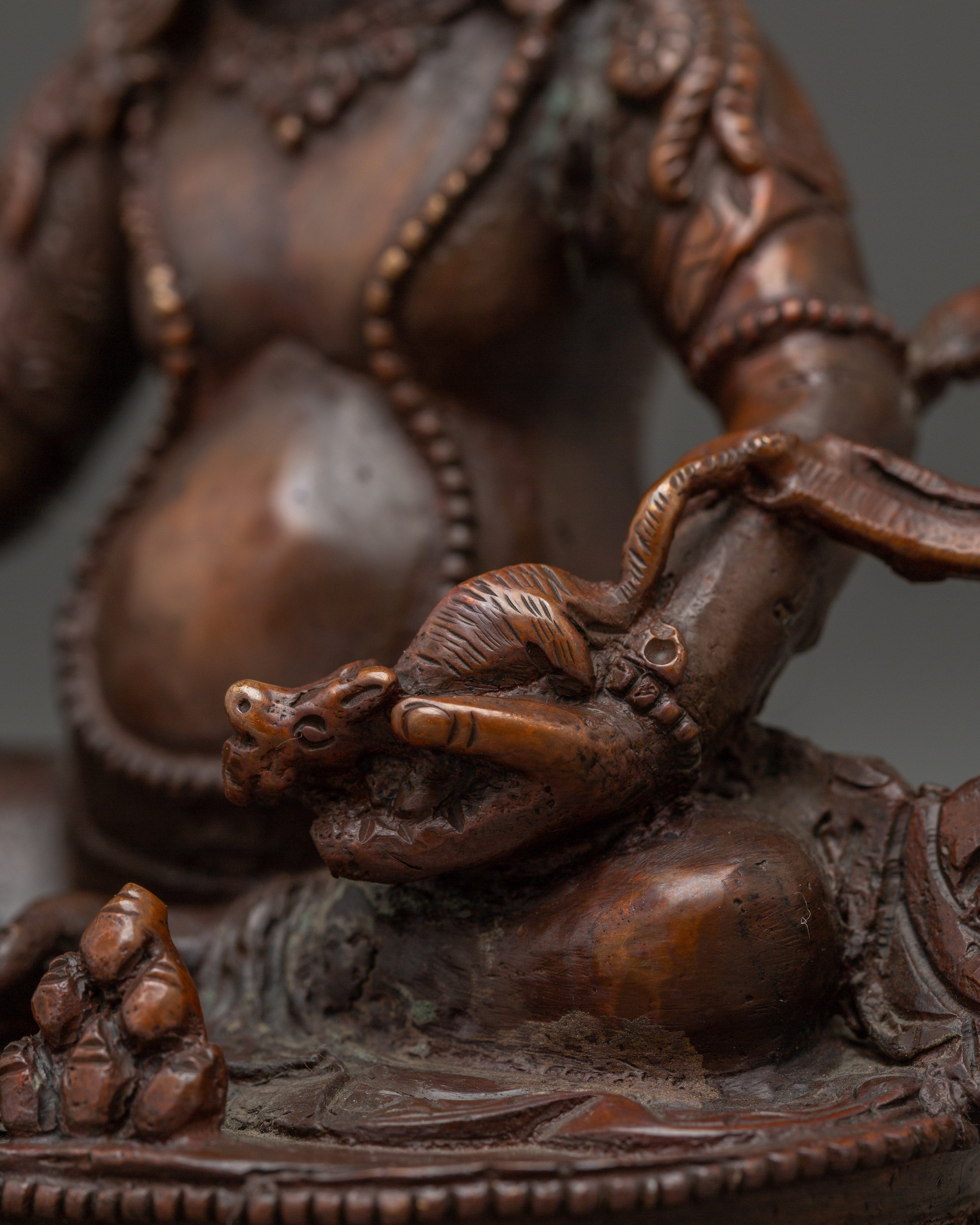 Dzambhala Oxidized Copper Wealth Deity | Symbol of Abundance and Prosperity