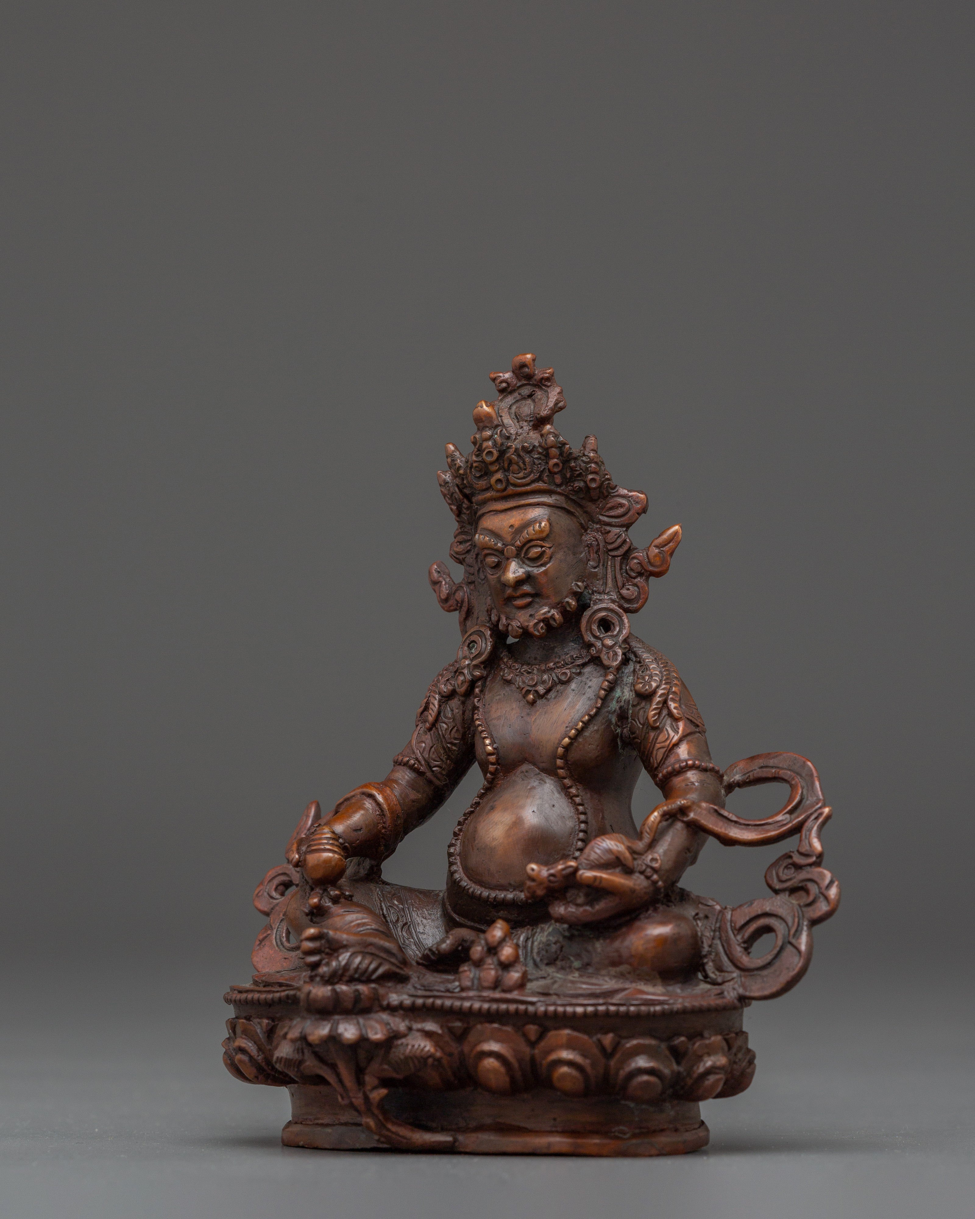 Dzambhala Oxidized Copper Wealth Deity | Symbol of Abundance and Prosperity
