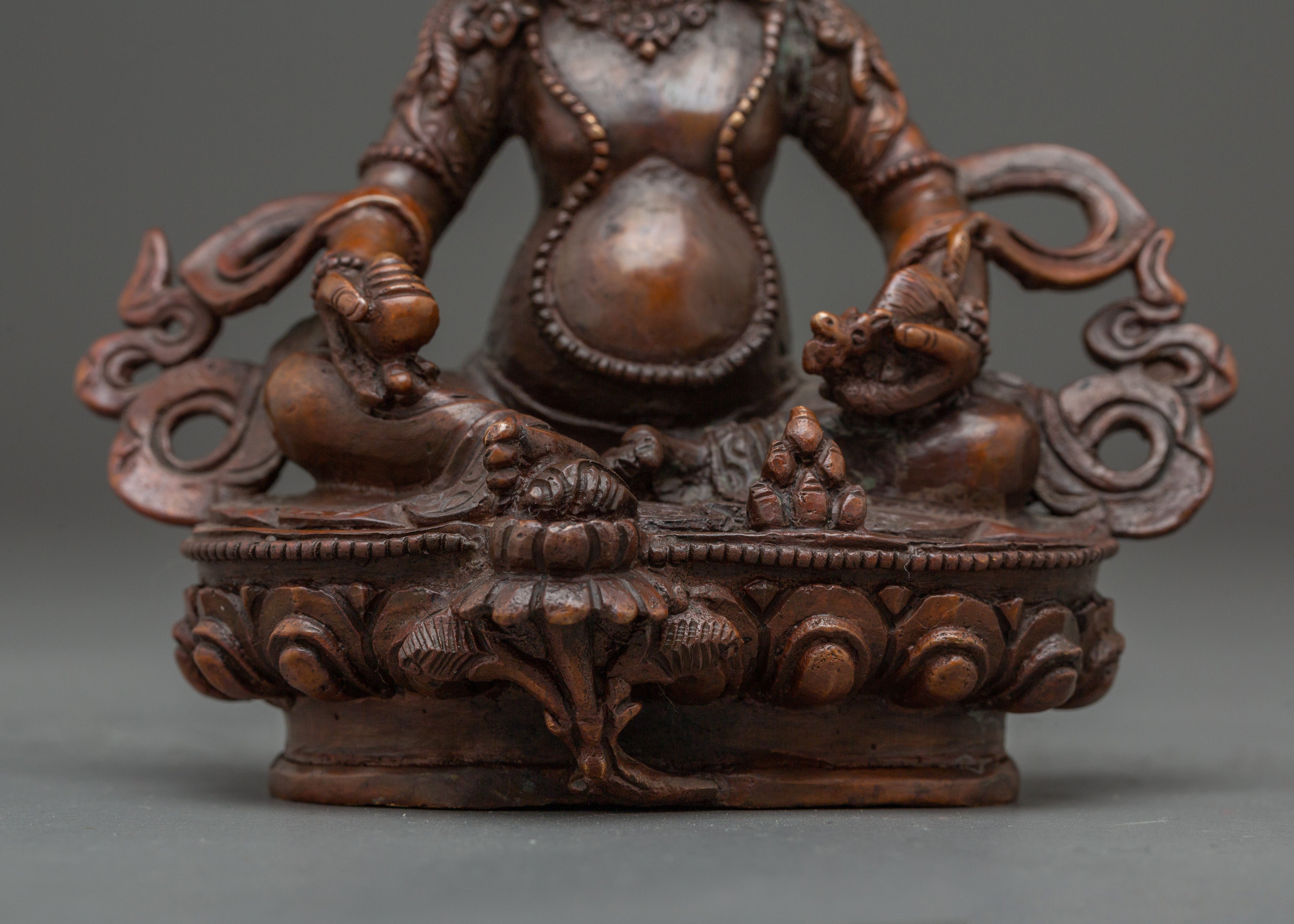 Dzambhala Oxidized Copper Wealth Deity | Symbol of Abundance and Prosperity