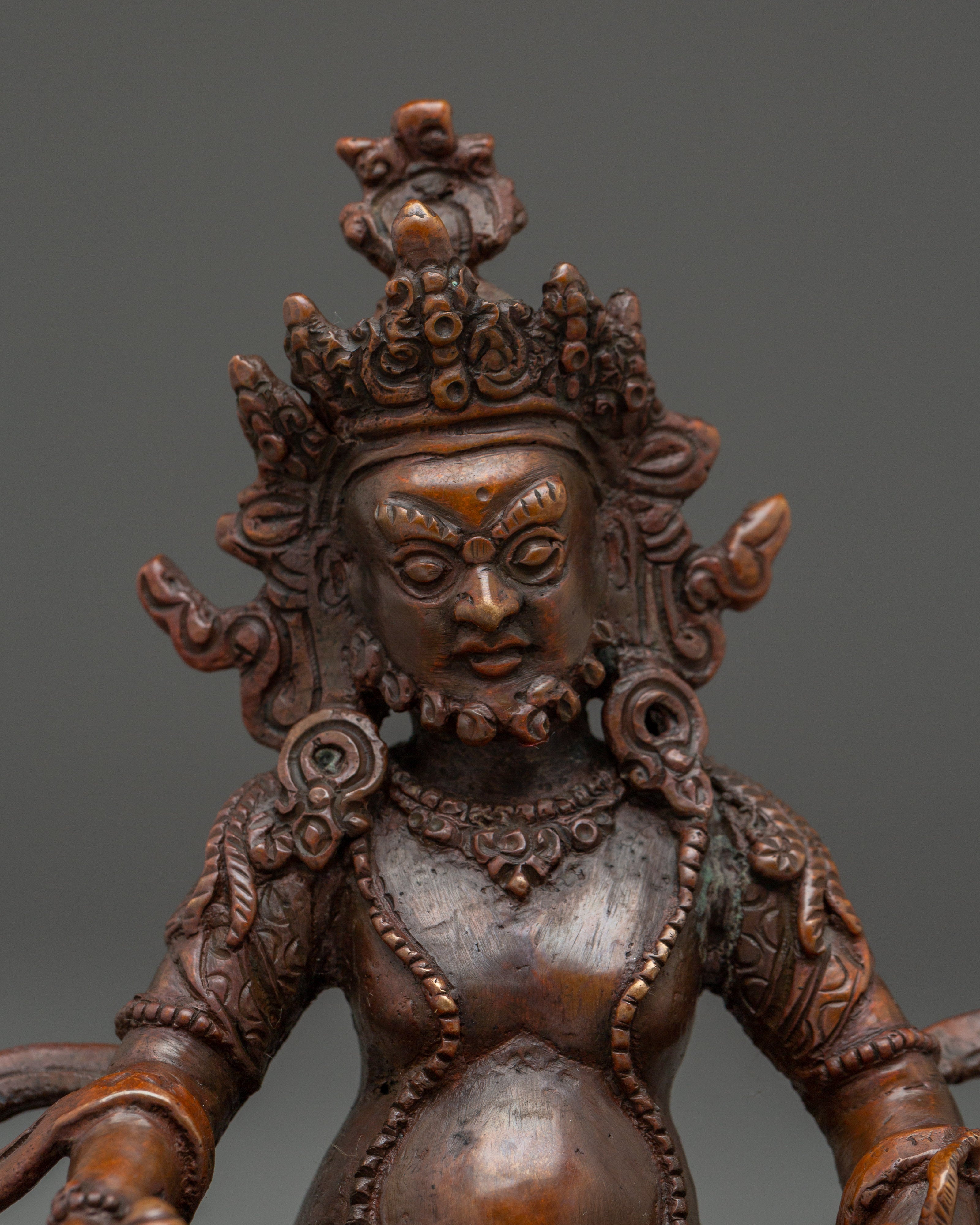 Dzambhala Oxidized Copper Wealth Deity | Symbol of Abundance and Prosperity