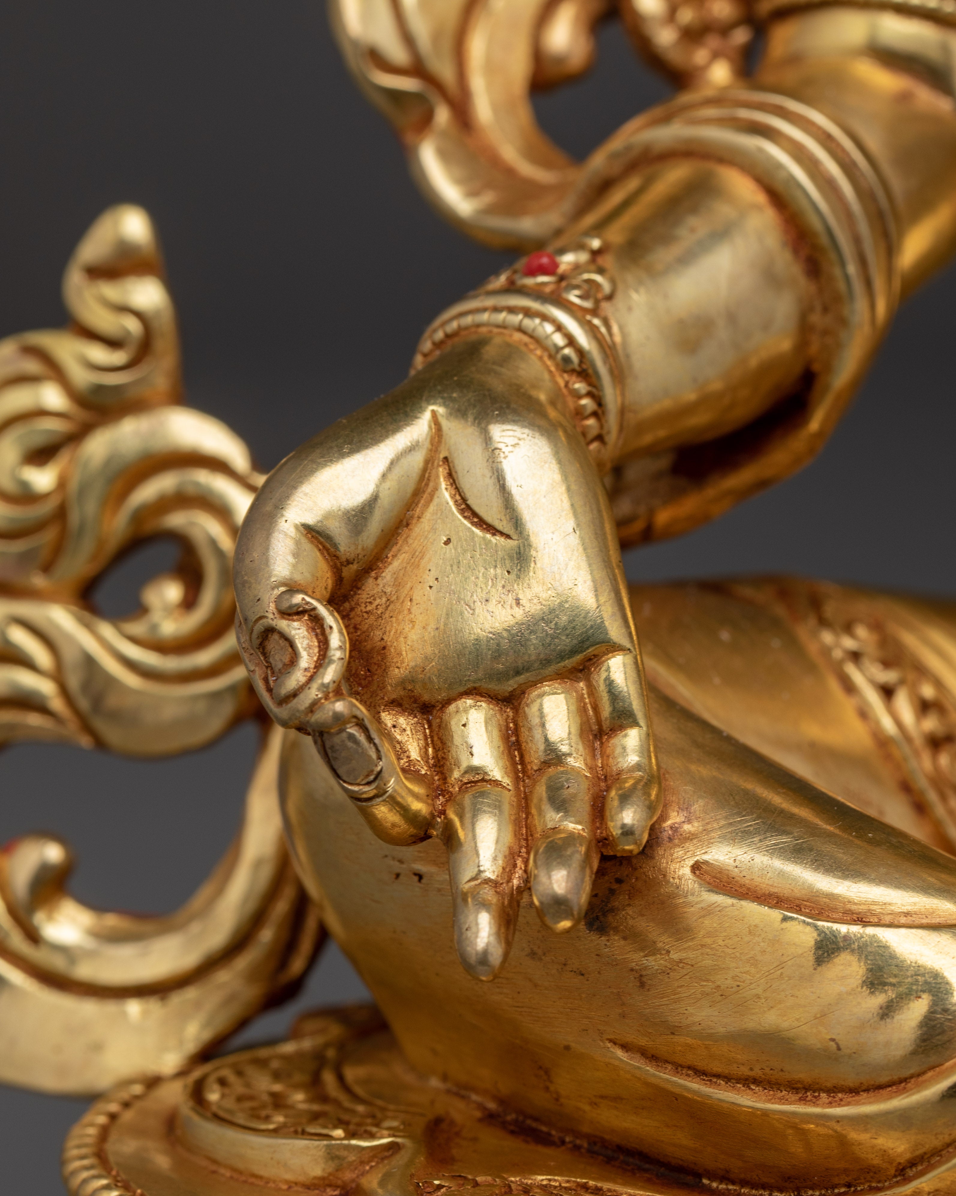 Goddess Green Tara Icon | Gold Gilded Himalayan Icon