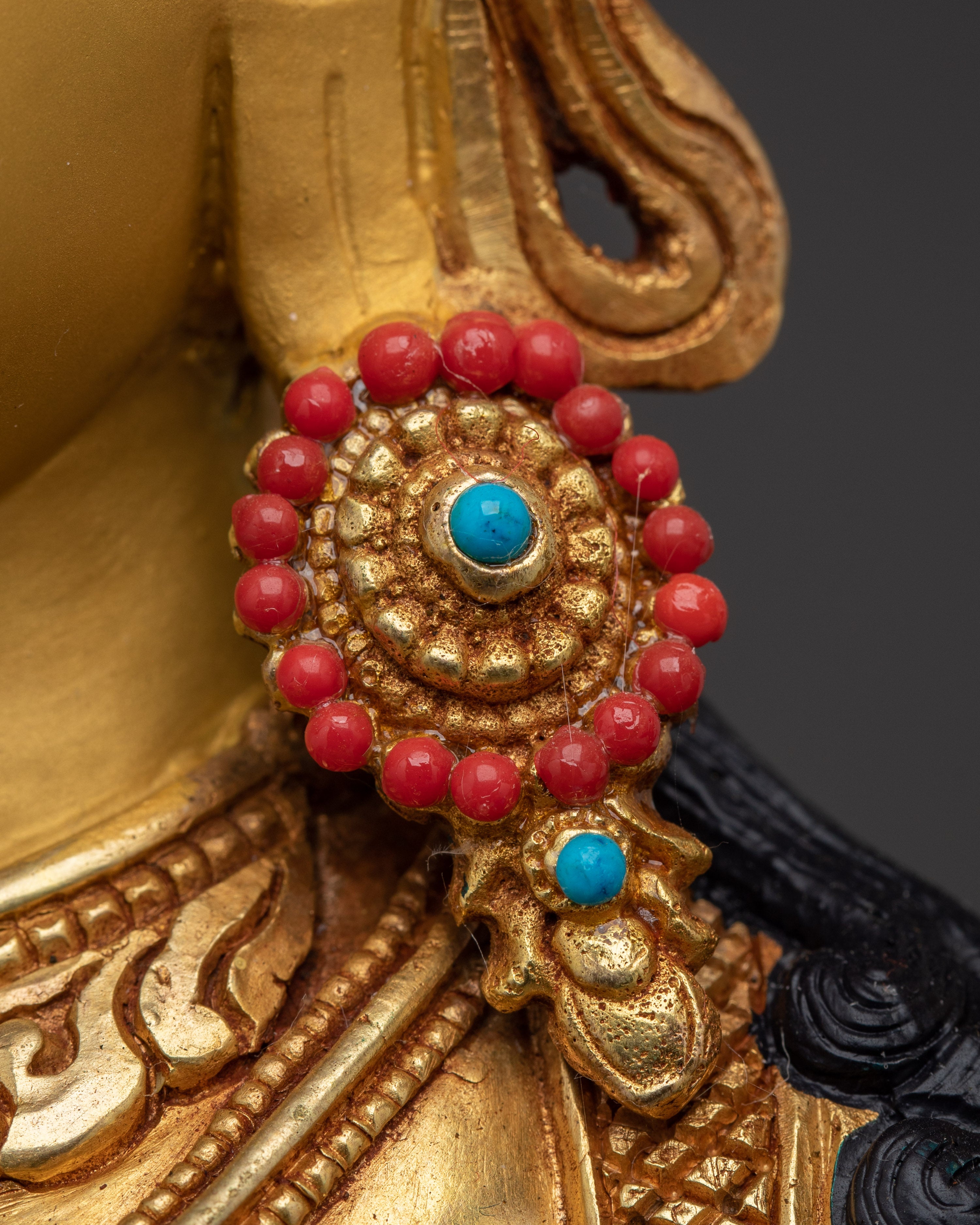 Goddess Green Tara Icon | Gold Gilded Himalayan Icon