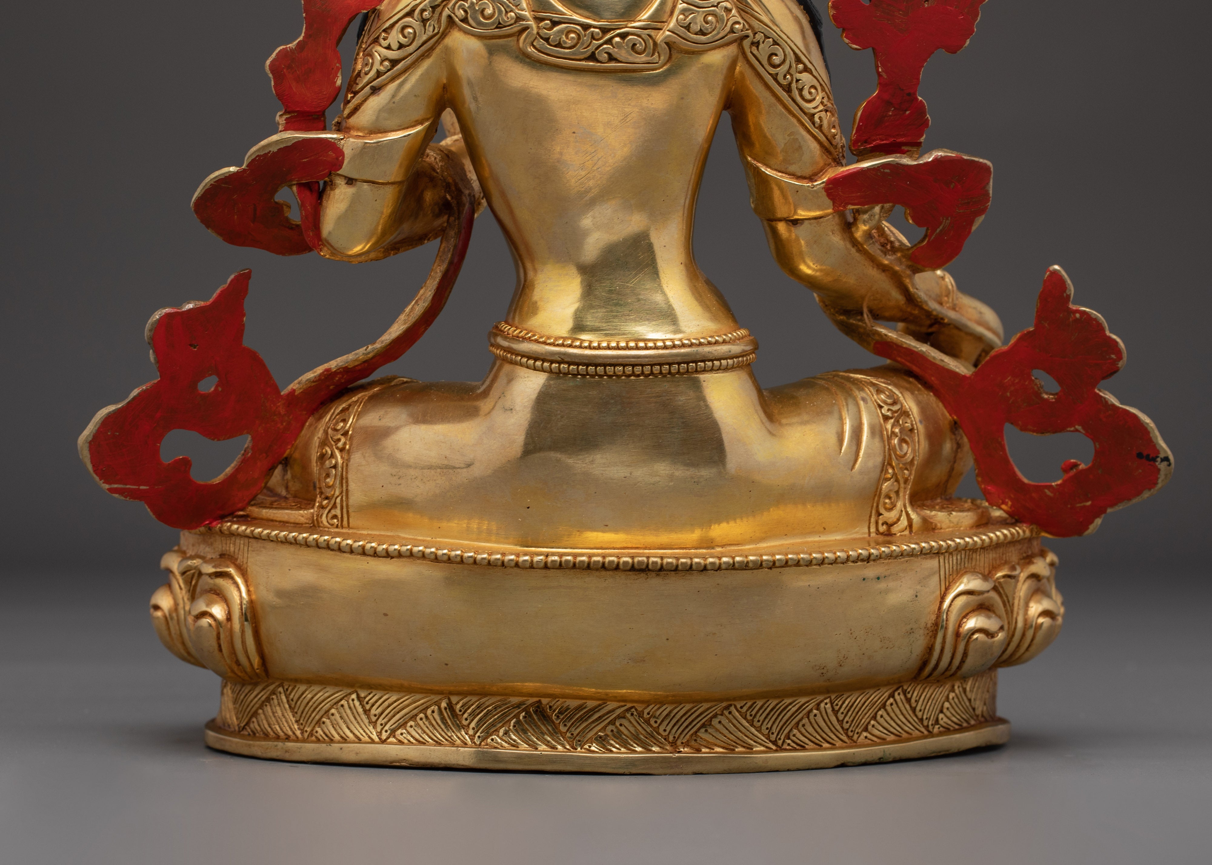 Goddess Green Tara Icon | Gold Gilded Himalayan Icon