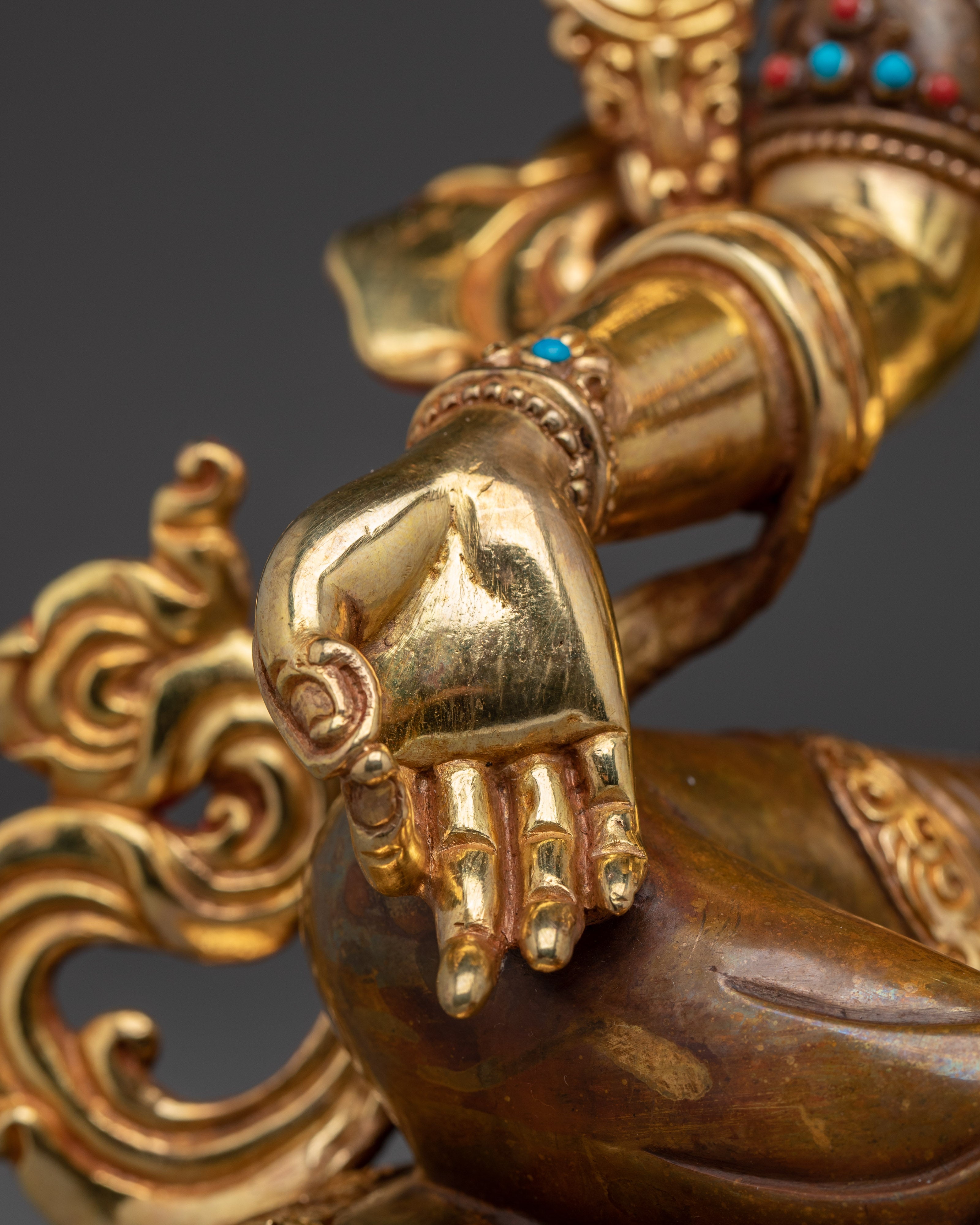 Green Tara, Lotus Seated Deity | Handcrafted Nepali Sculpture