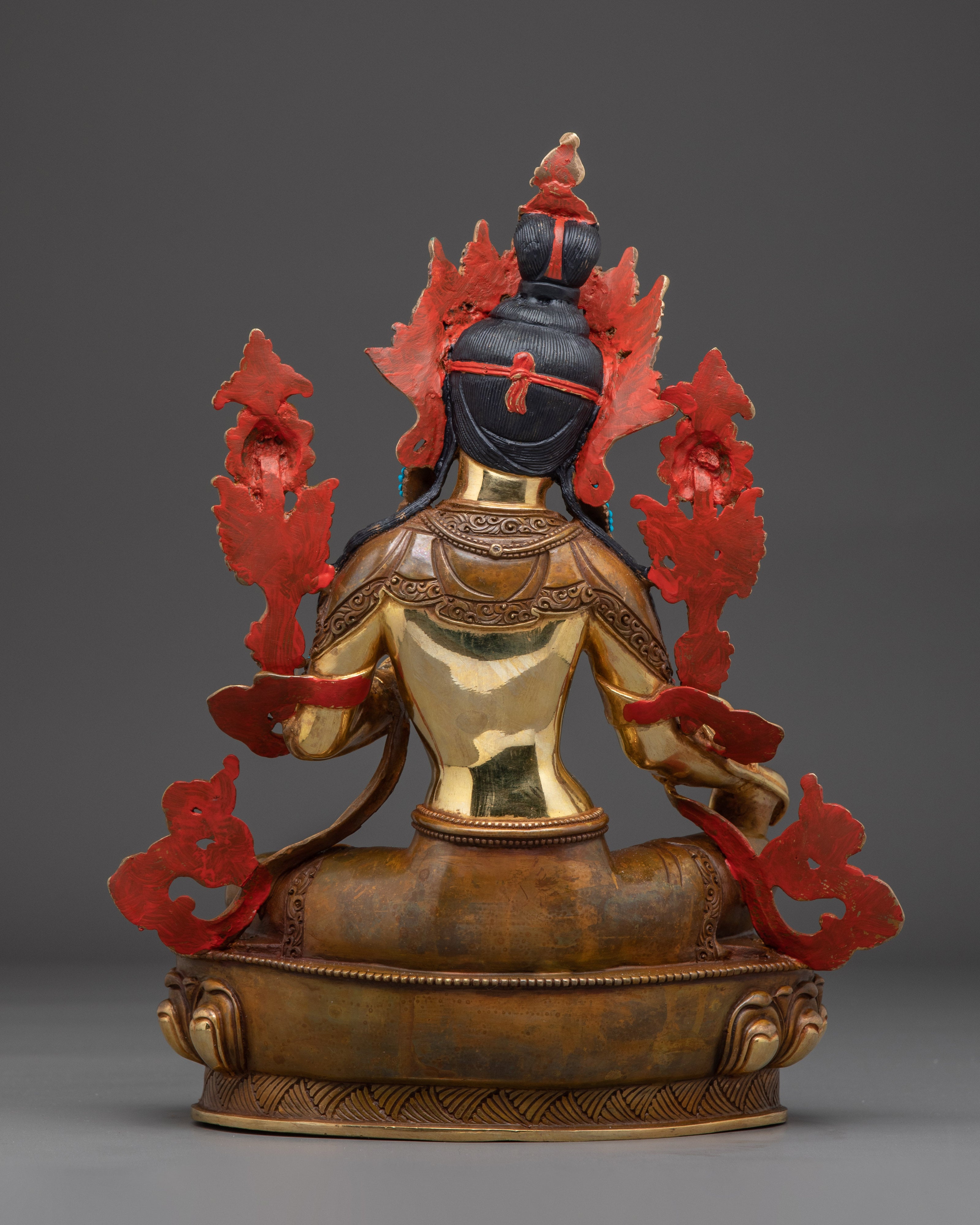 Green Tara, Lotus Seated Deity | Handcrafted Nepali Sculpture