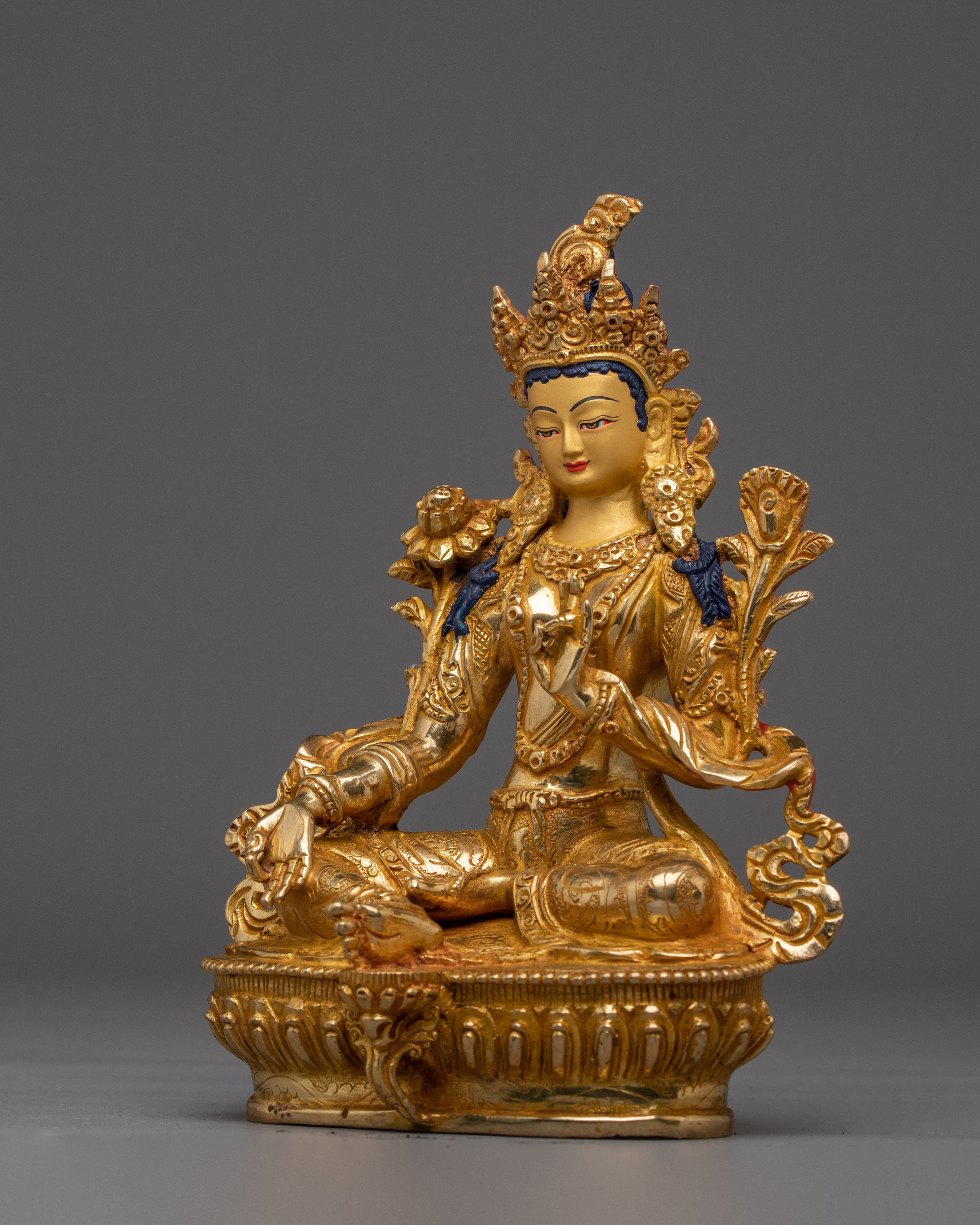 Divine Bodhisattva Green Tara Golden Art for Meditation and Decor