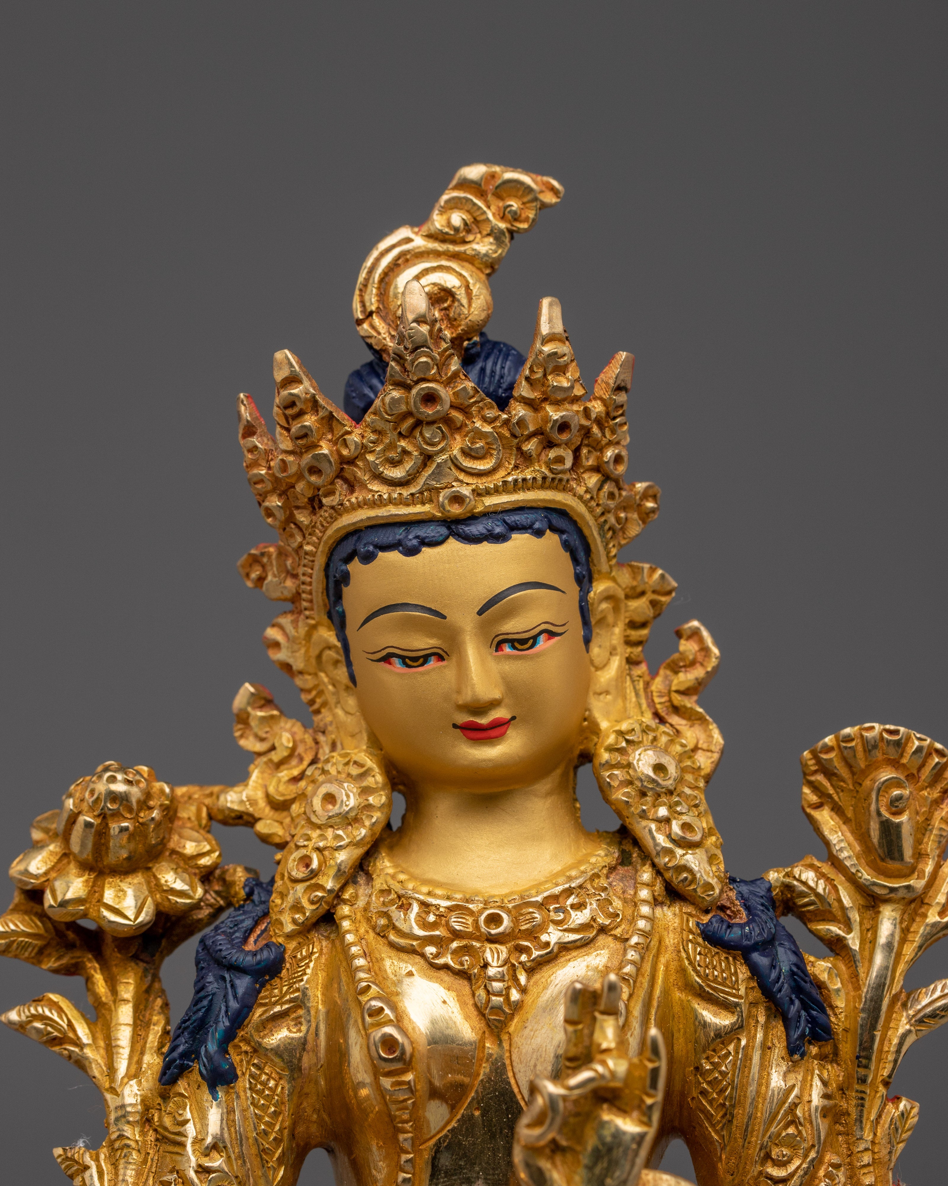 Divine Bodhisattva Green Tara Golden Art for Meditation and Decor