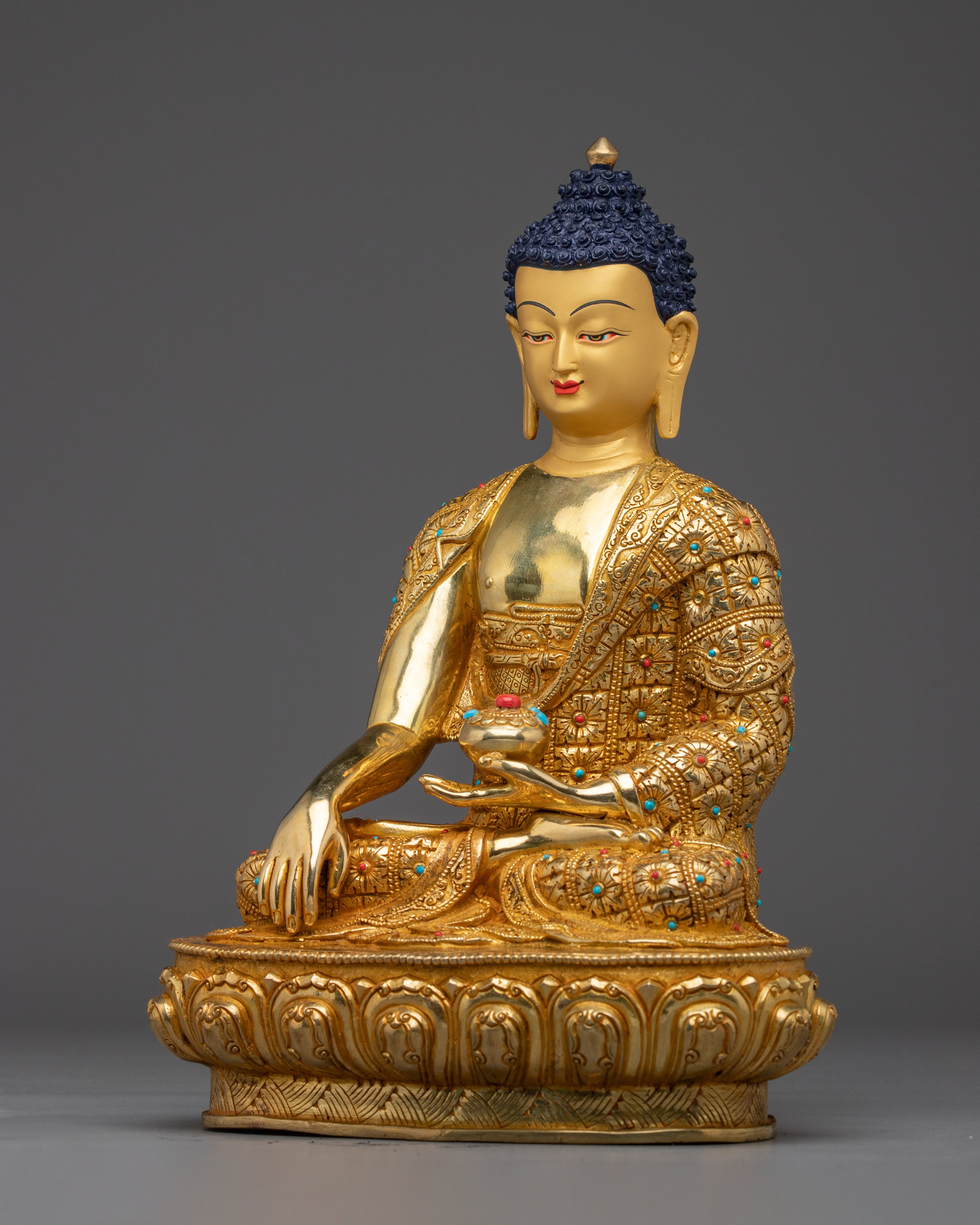 Enlightened Golden Shakyamuni Buddha Art | Mindfulness Sculpture
