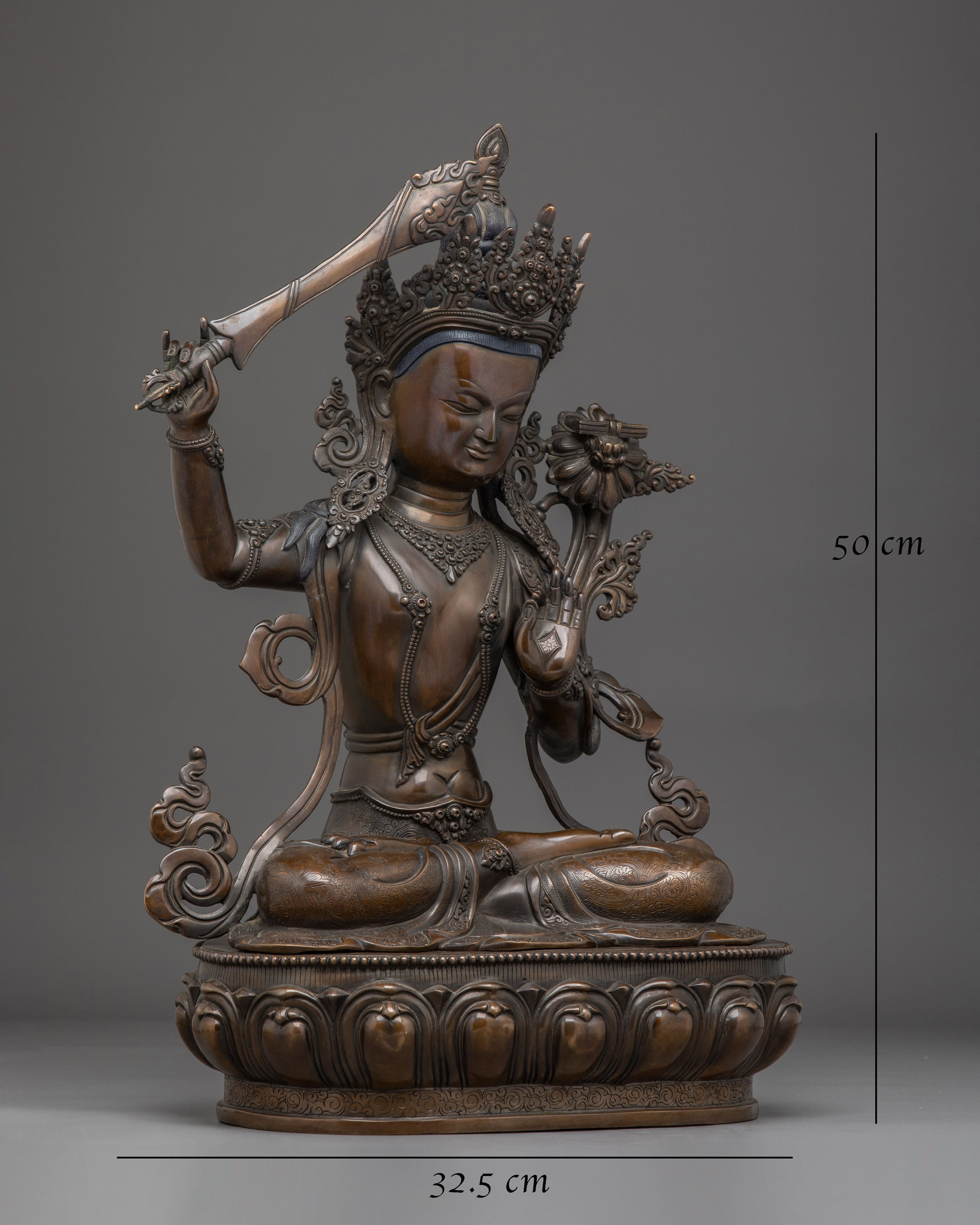 Manjushri Handmade Oxidized Statue