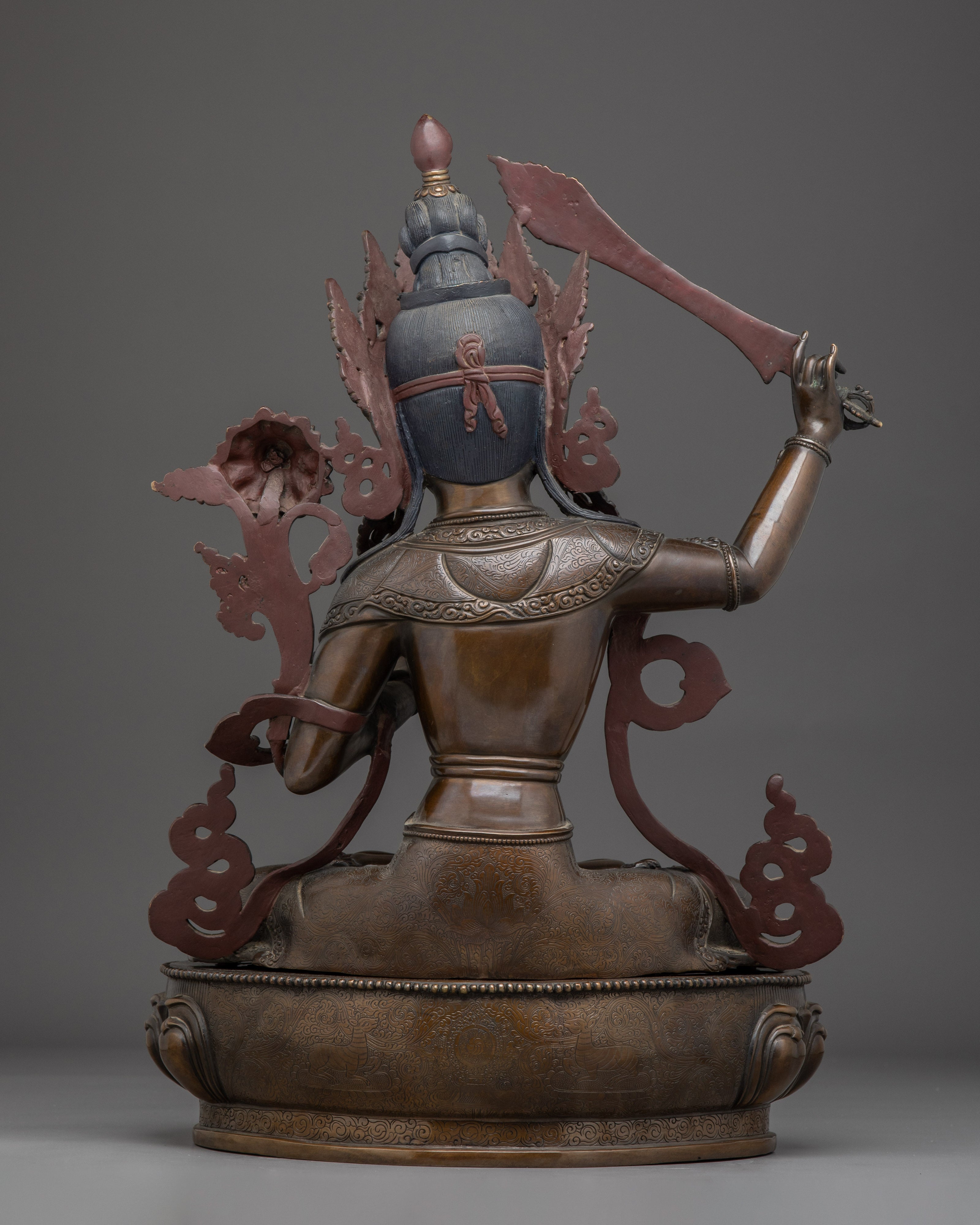 Manjushri Handmade Oxidized Statue | Bodhisattva of Wisdom