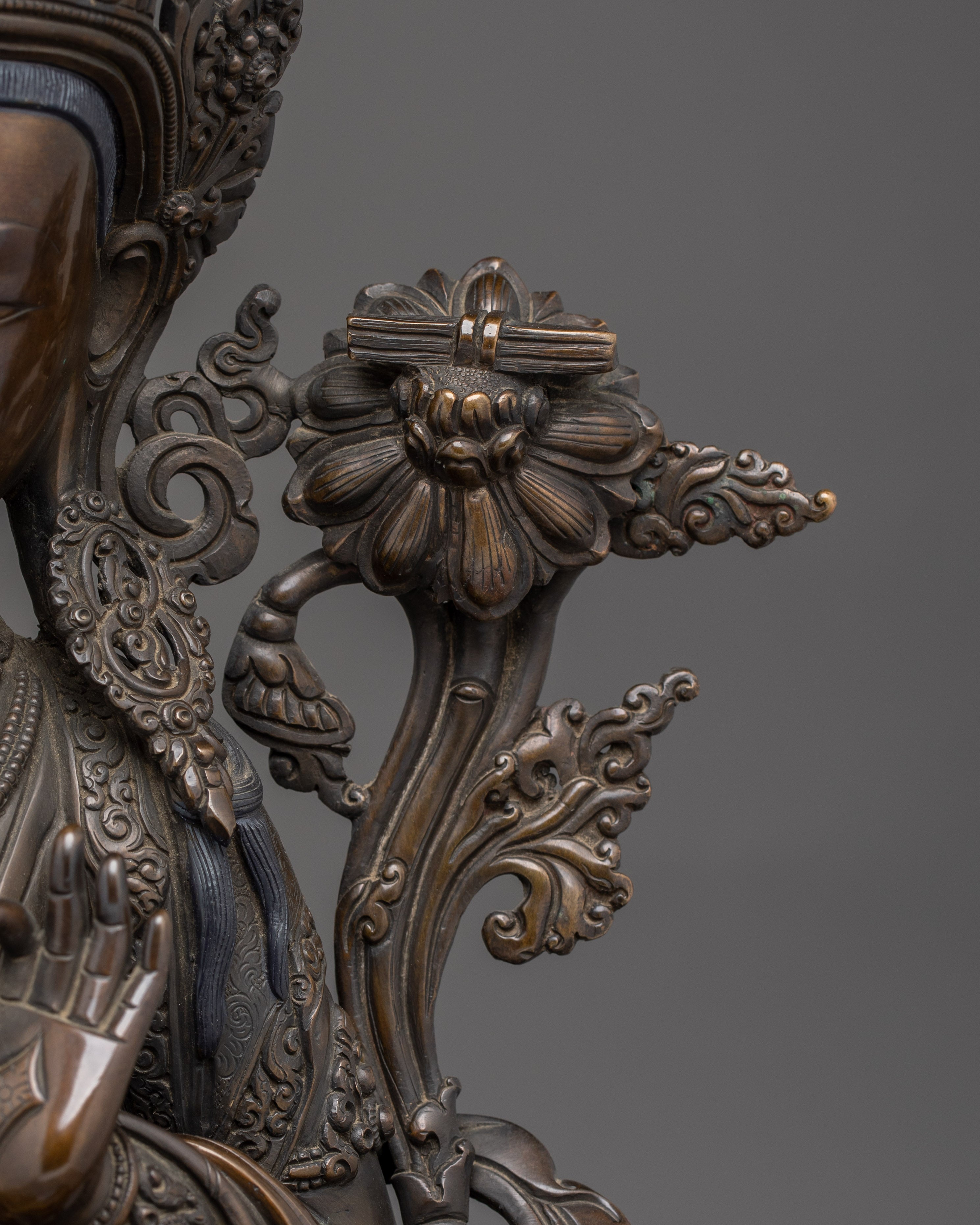 Manjushri Handmade Oxidized Statue | Bodhisattva of Wisdom