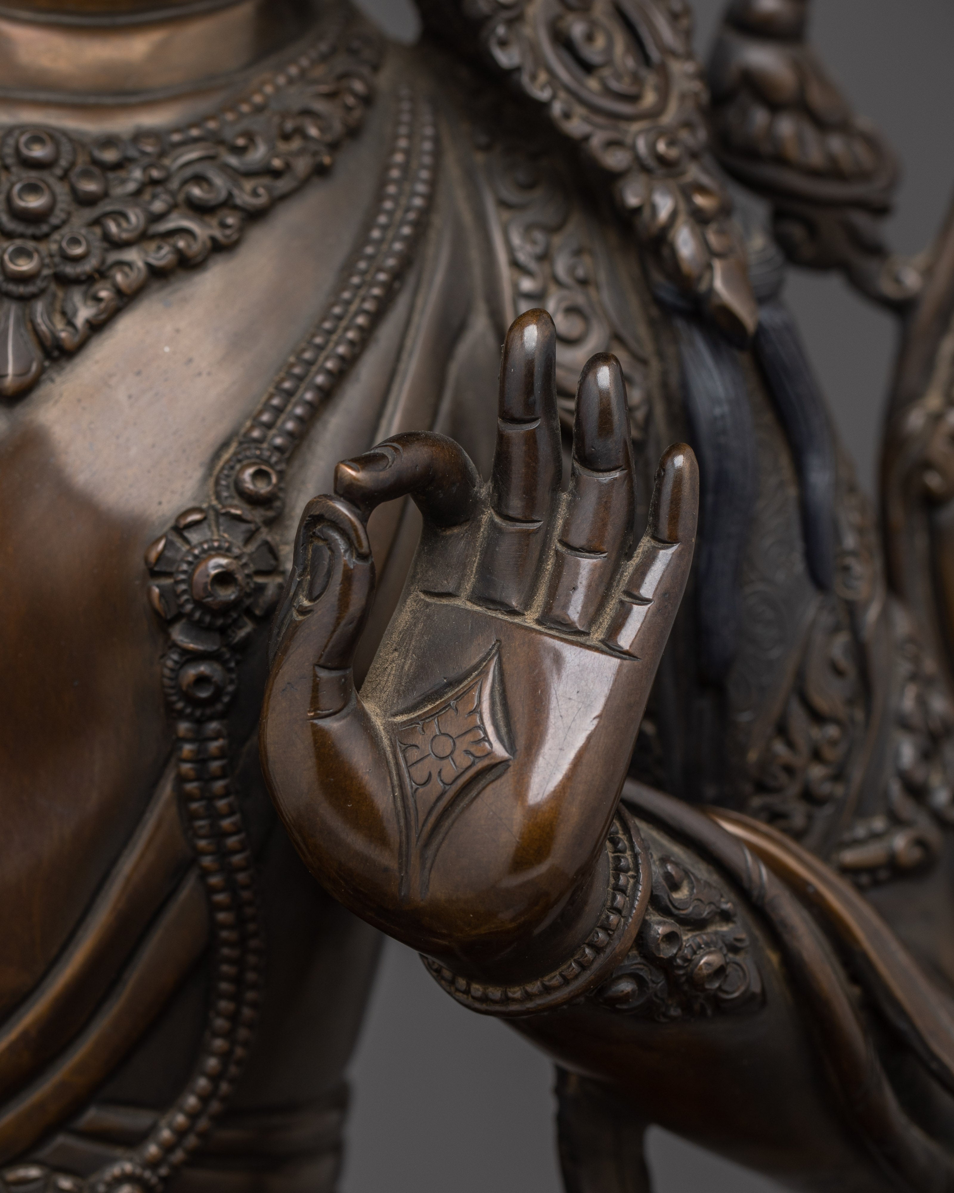 Manjushri Handmade Oxidized Statue | Bodhisattva of Wisdom