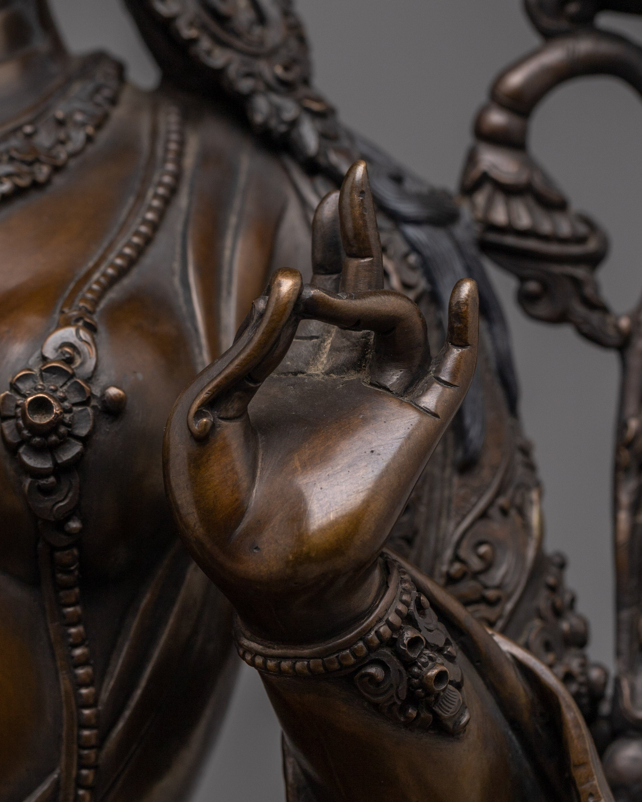 Oxidized Tibetan Handmade Green Tara Statue | Shyama Tara - Mother of Liberation