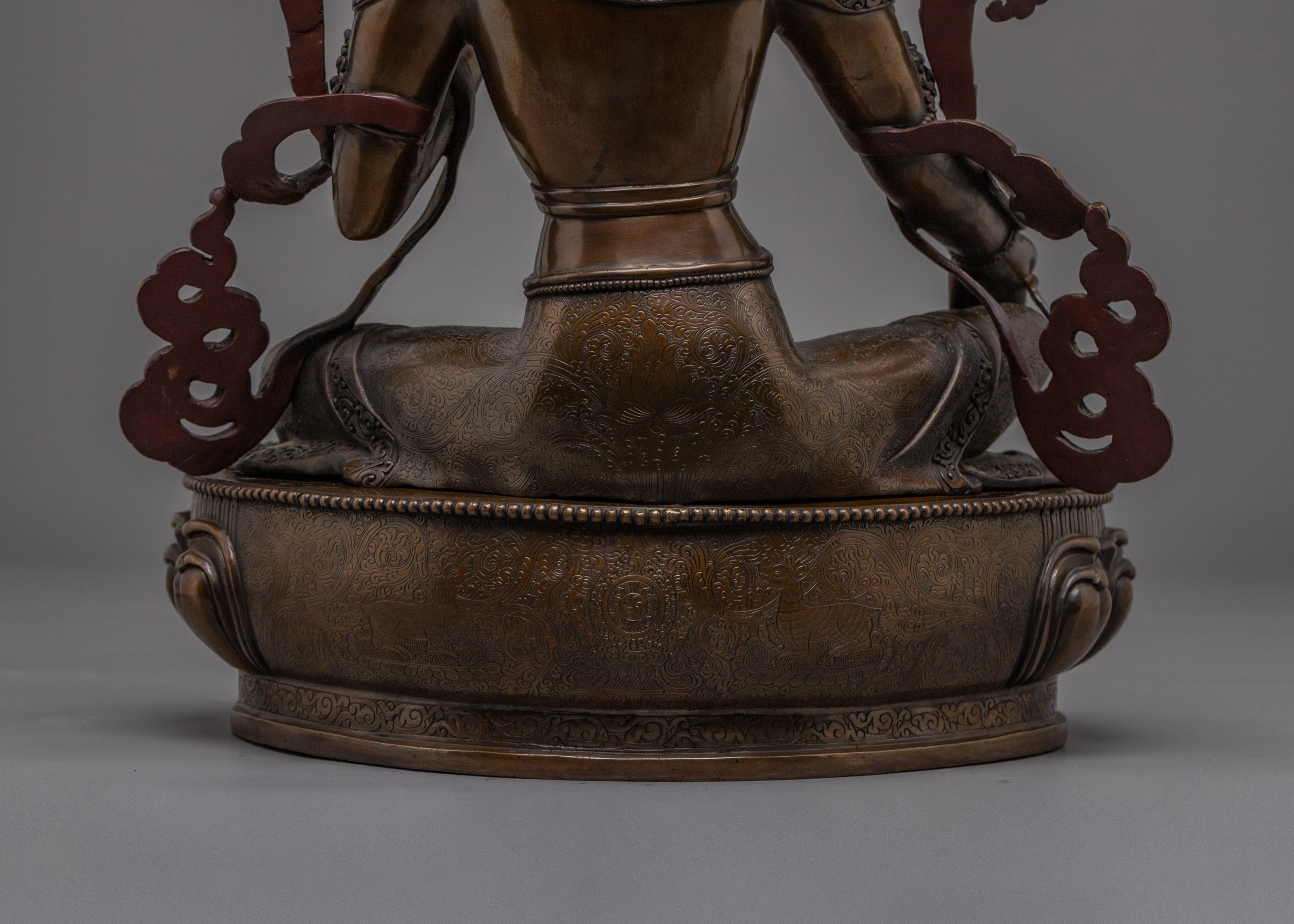 Oxidized Tibetan Handmade Green Tara Statue | Shyama Tara - Mother of Liberation