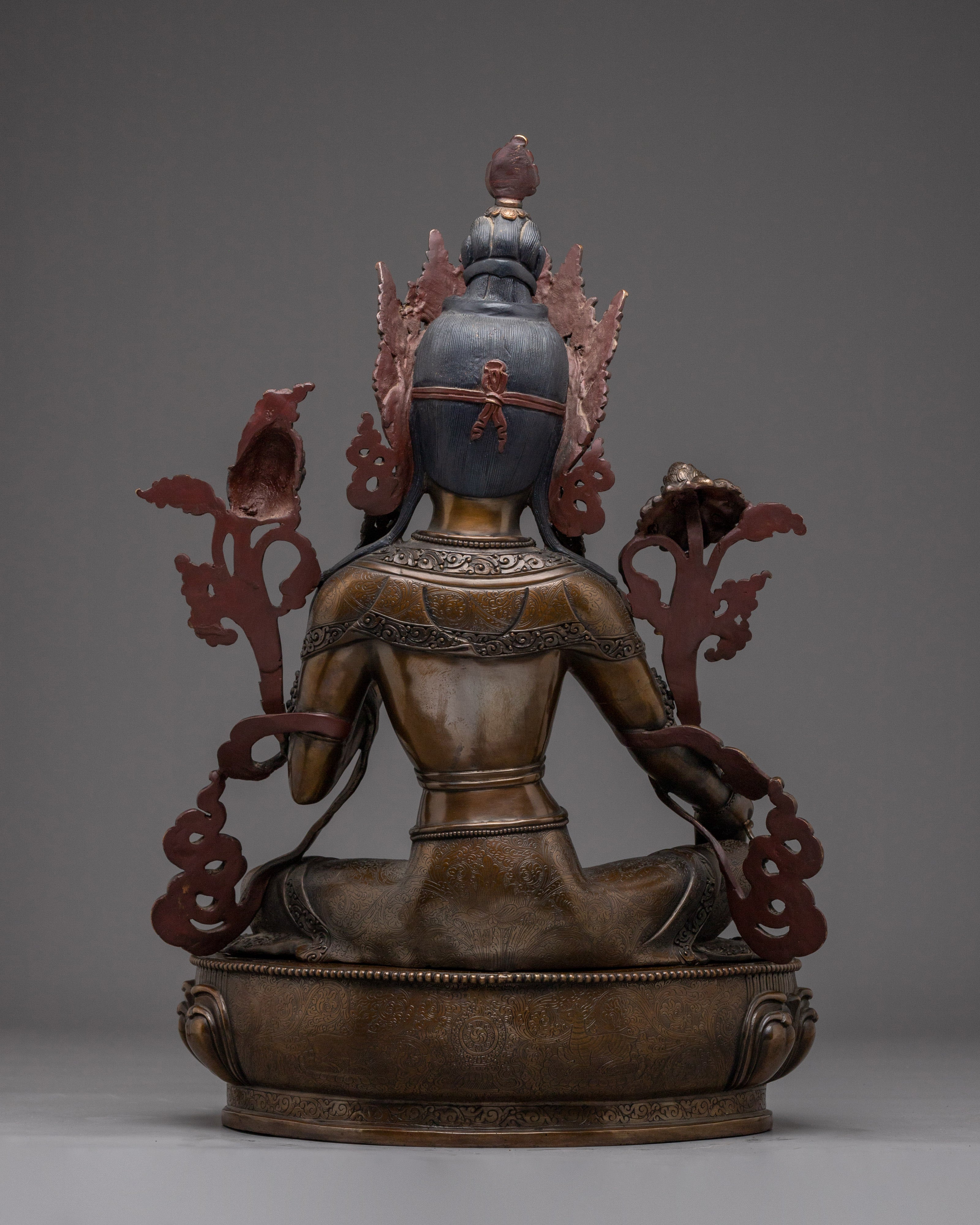 Oxidized Tibetan Handmade Green Tara Statue | Shyama Tara - Mother of Liberation