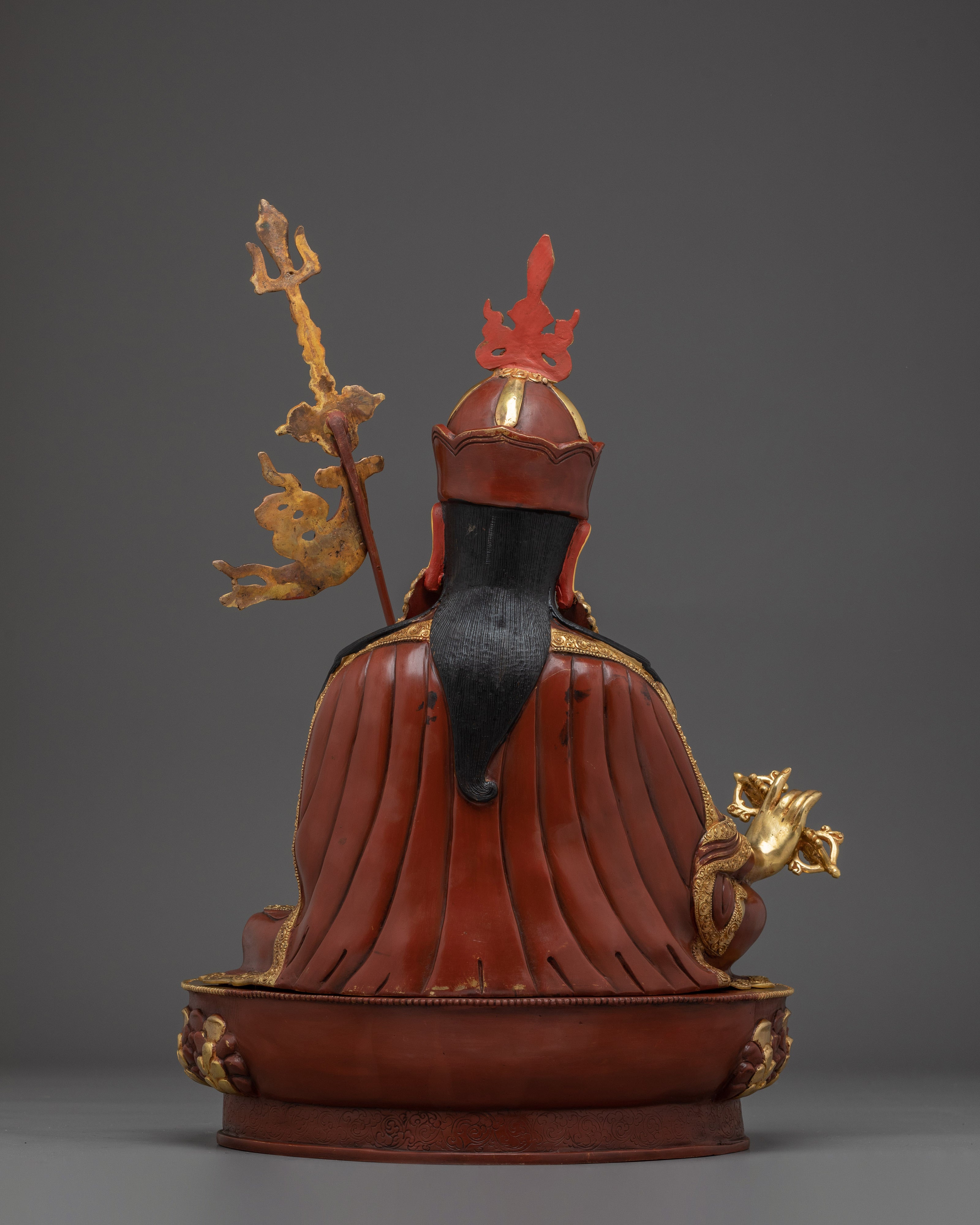 Meditation Art of Golden Guru Rinpoche | Handmade Statue for Decor