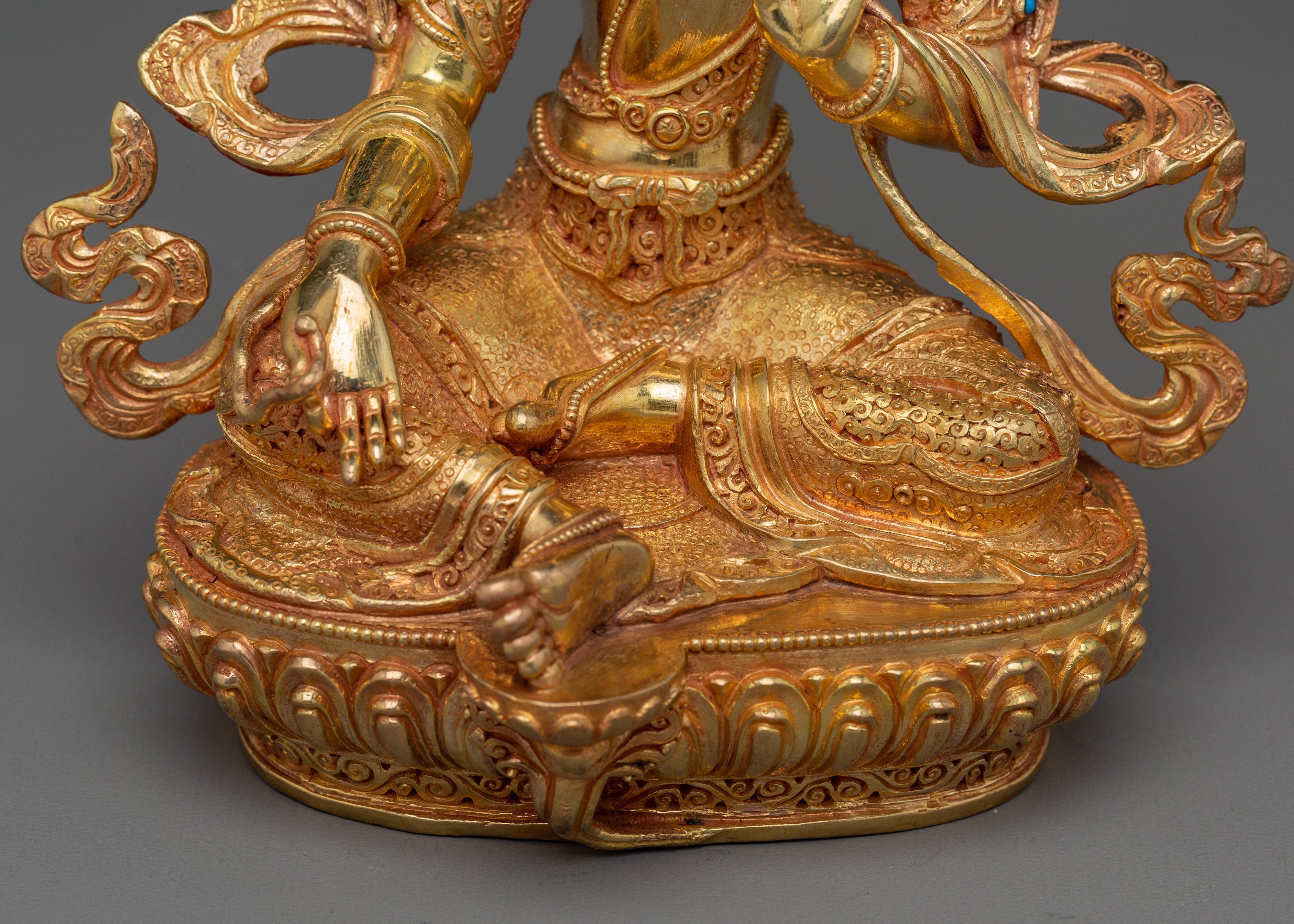 Tibetan Bodhisattva Green Tara Golden Art for Meditation and Decor