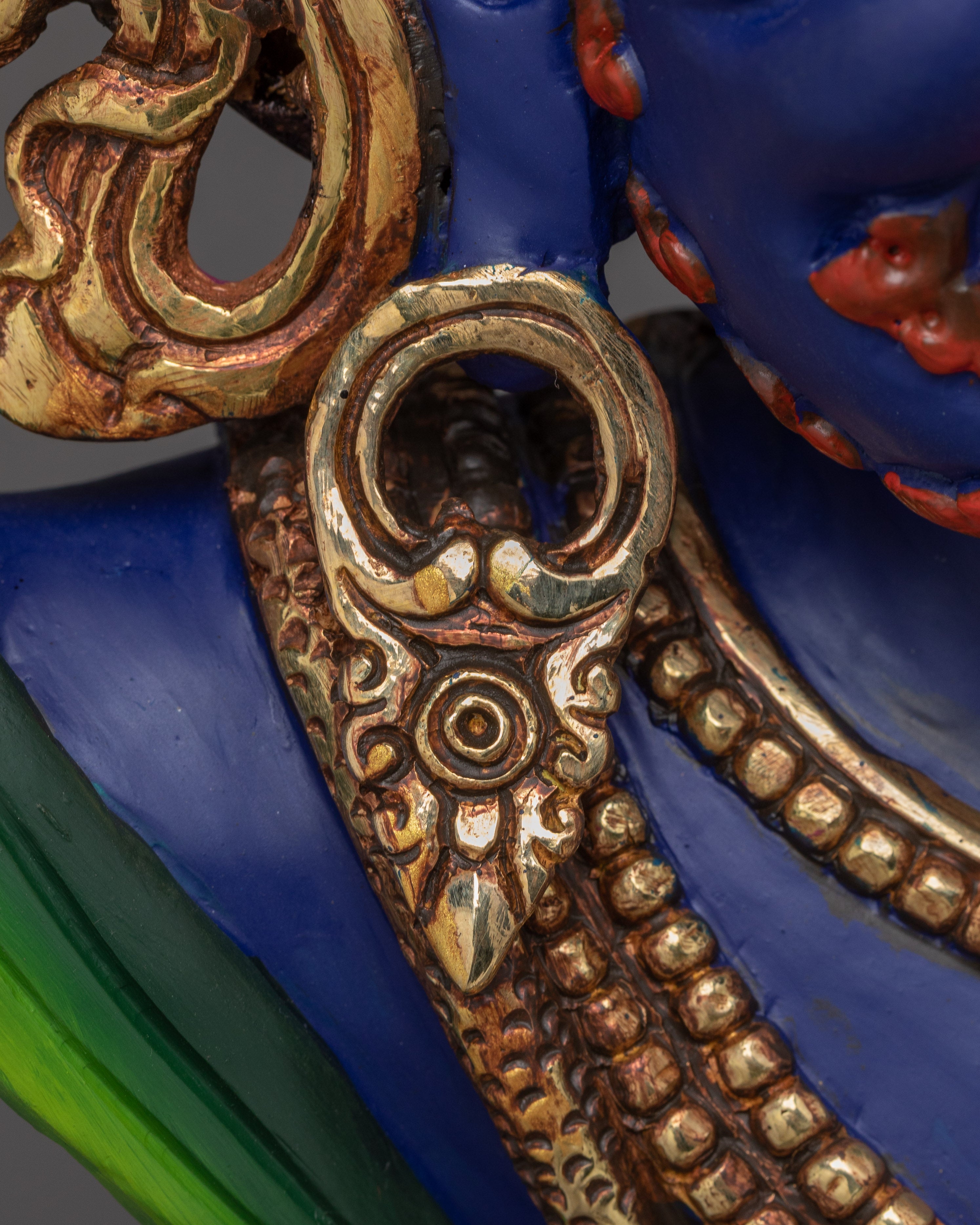 Tibetan Vajrapani Figurine with Halo | Protector Deity Statue