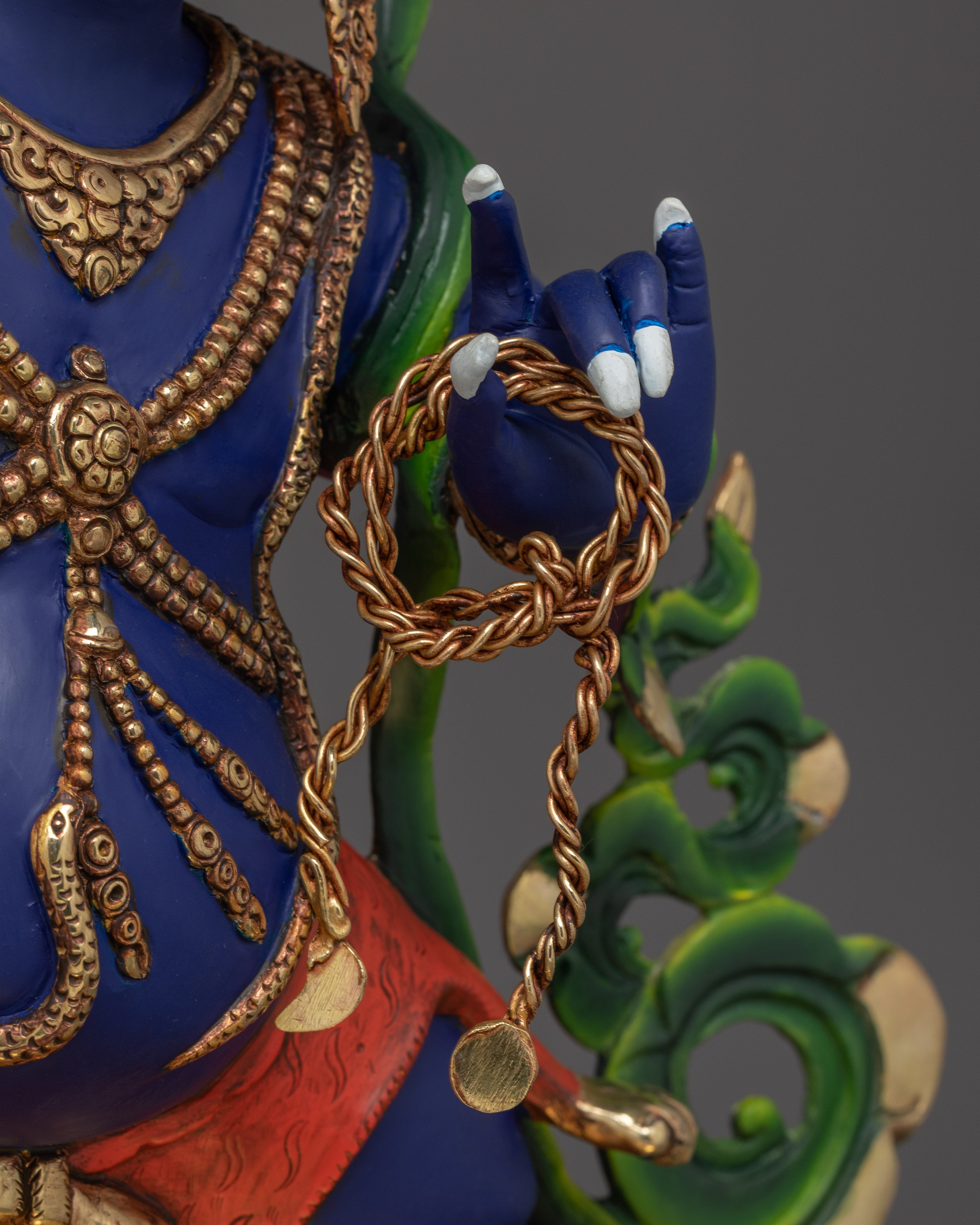 Tibetan Vajrapani Figurine with Halo | Protector Deity Statue