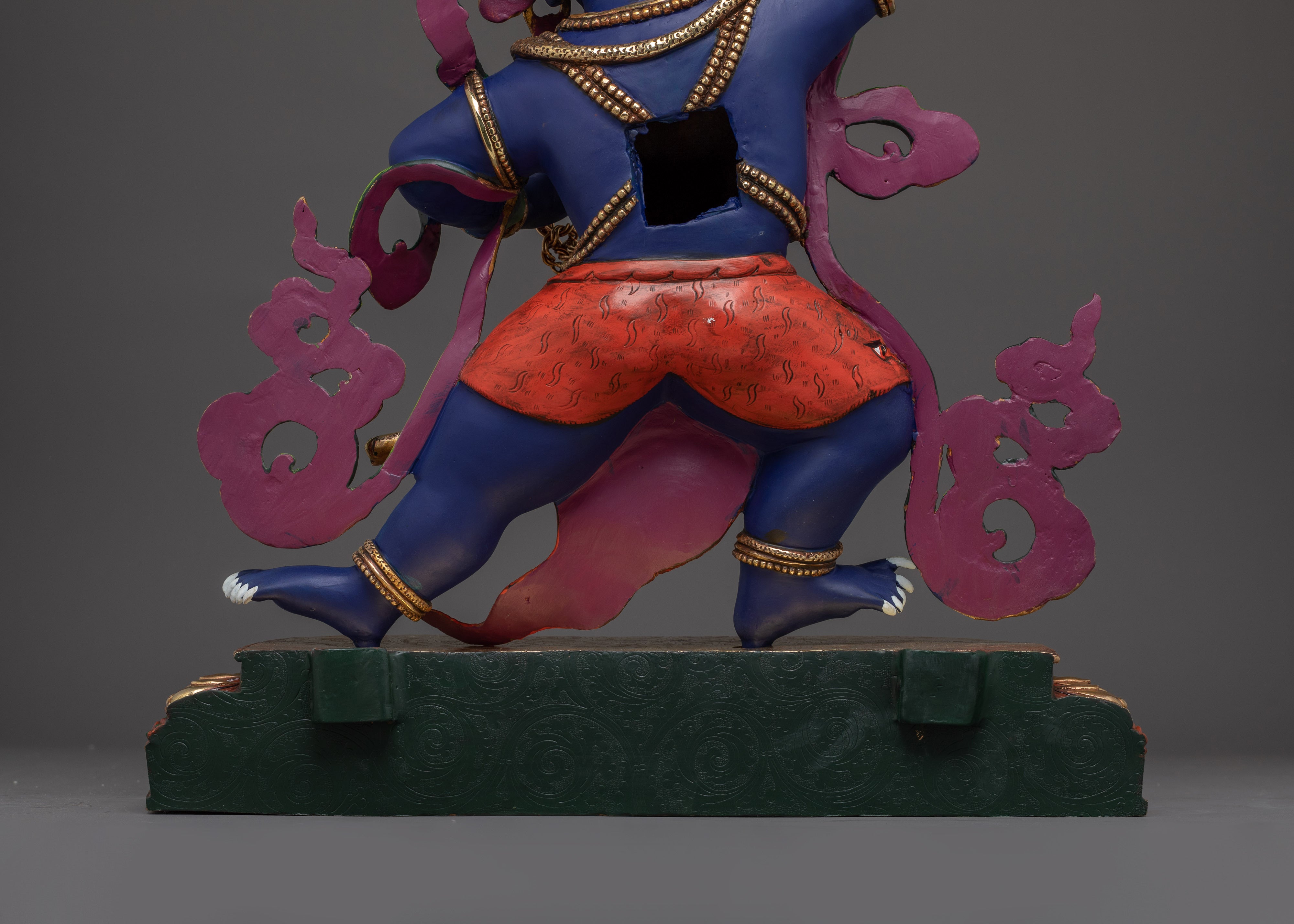 Tibetan Vajrapani Figurine with Halo | Protector Deity Statue