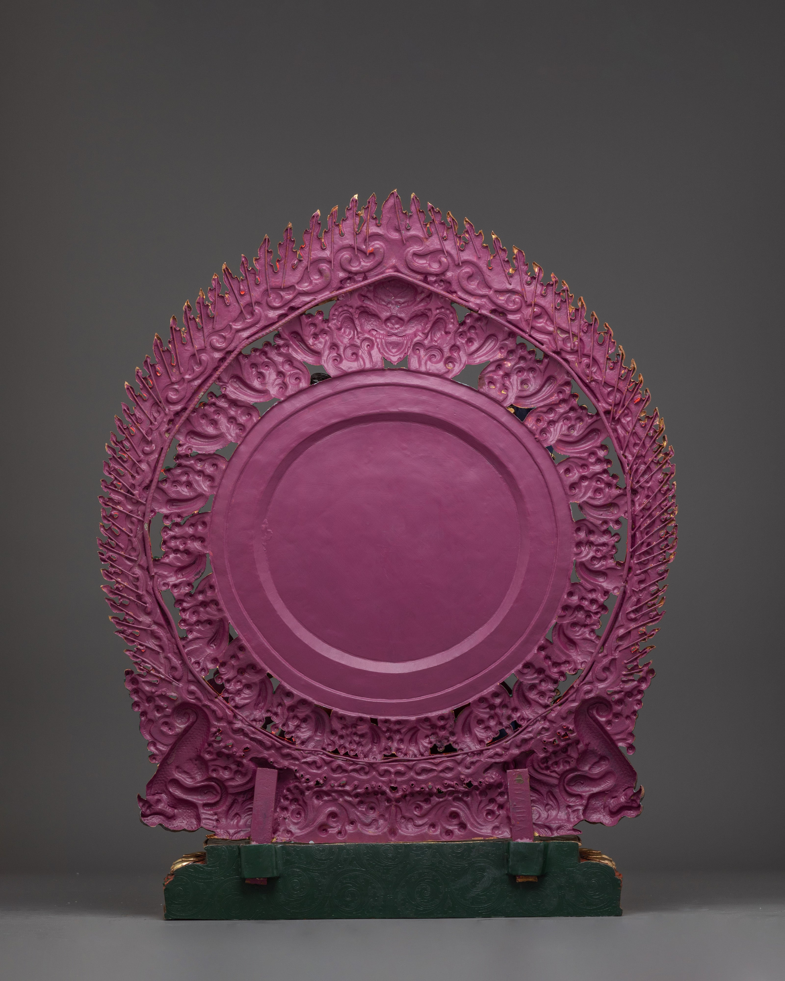 Tibetan Vajrapani Figurine with Halo | Protector Deity Statue