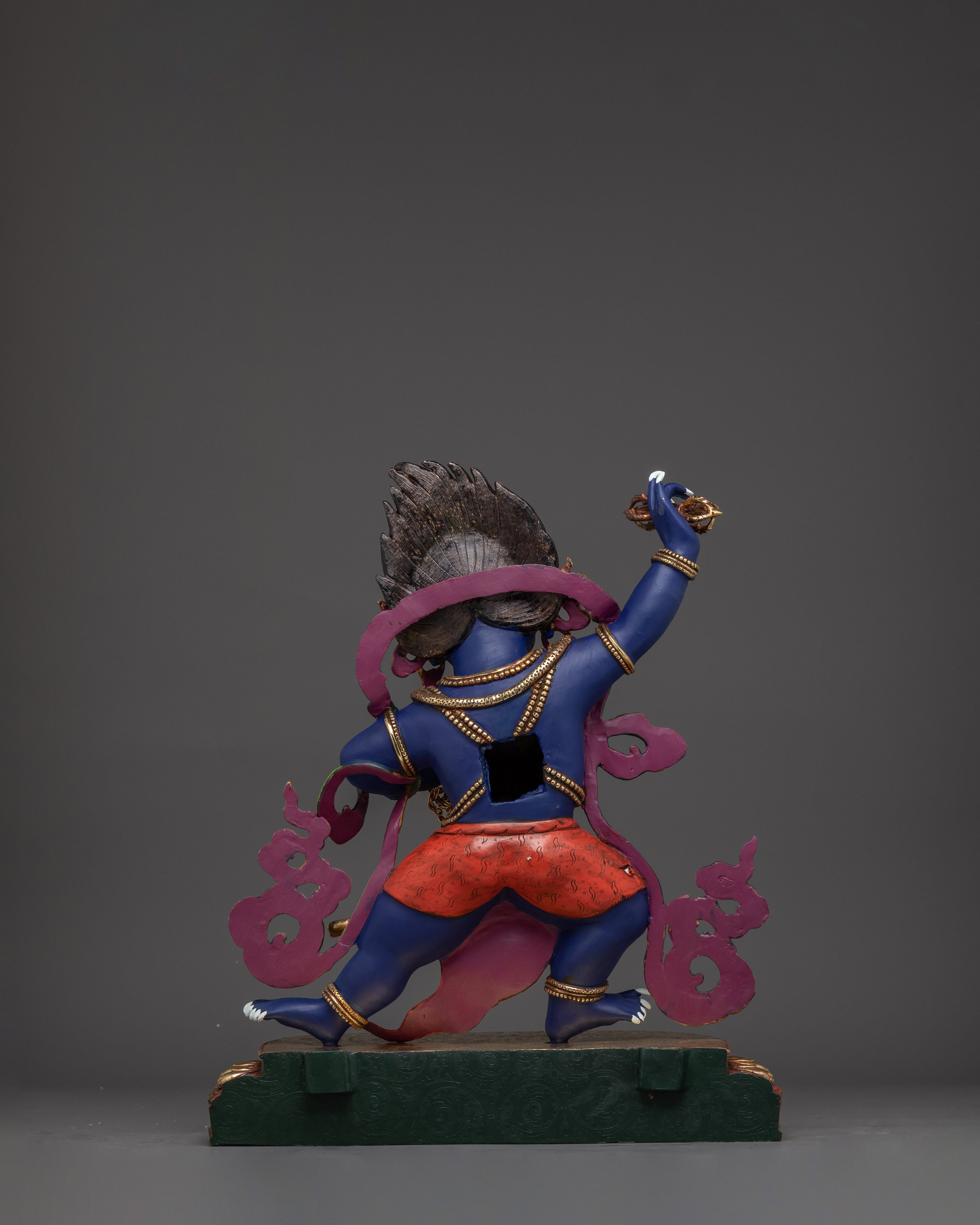 Tibetan Vajrapani Figurine with Halo | Protector Deity Statue